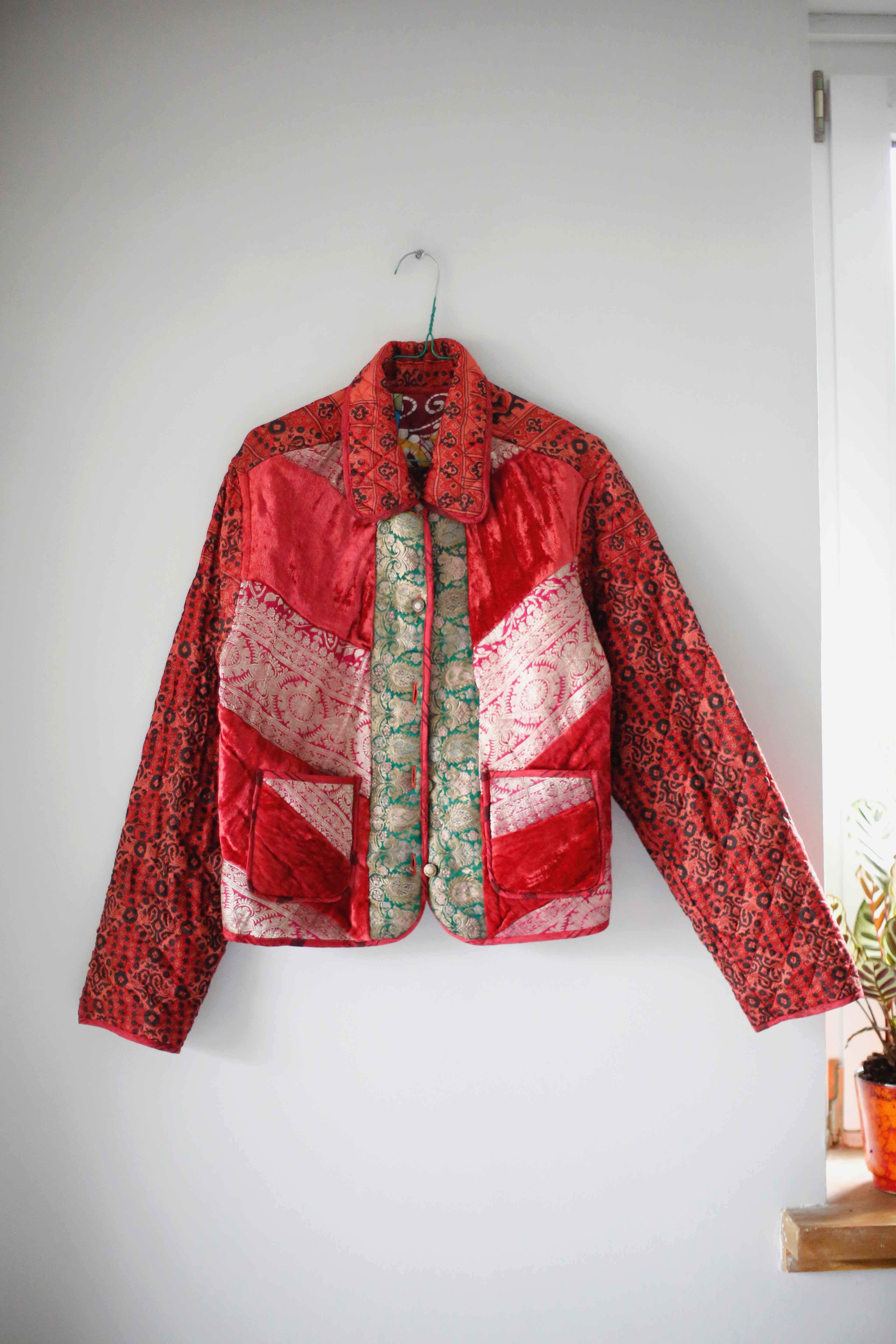 Joyline Wendejacke Seide rot 38 M Paisley Vintage Hippie Indisch Bohemian