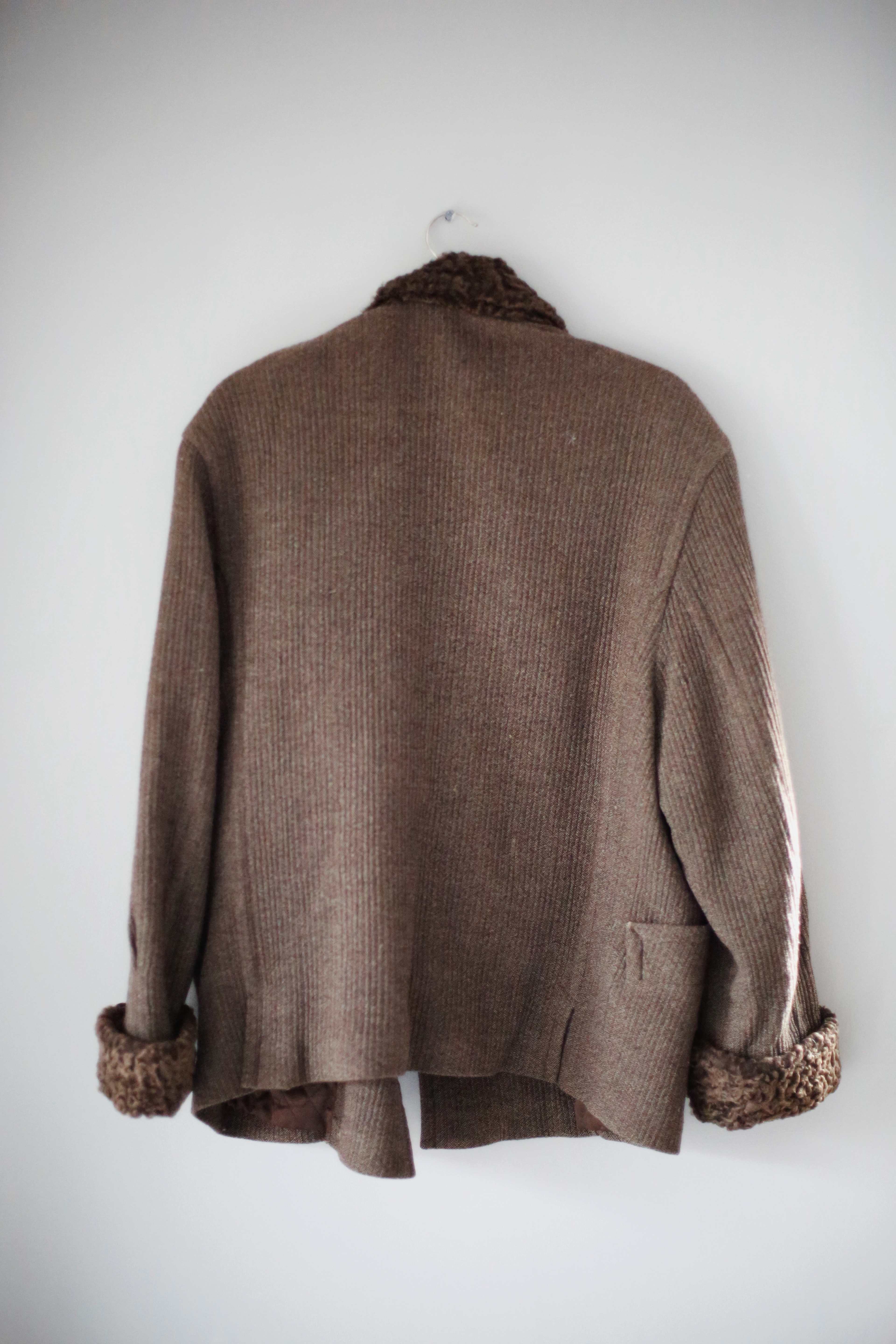 Joop! true Vintage Mantel Jacke 40 L braun taupe Blazer