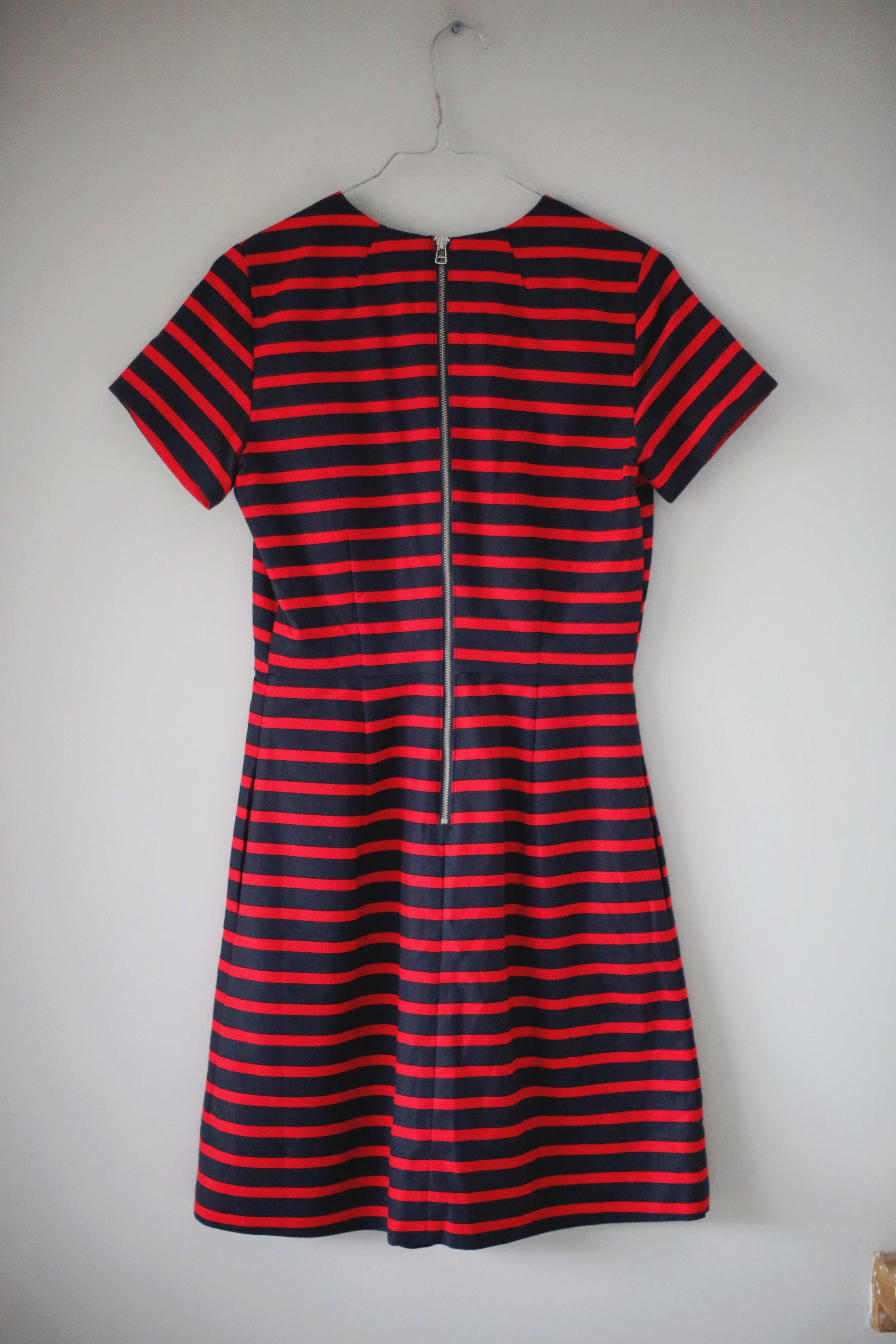 Gap Kleid Blau Rot gestreift Midi Midikleid 36 S Sommerkleid