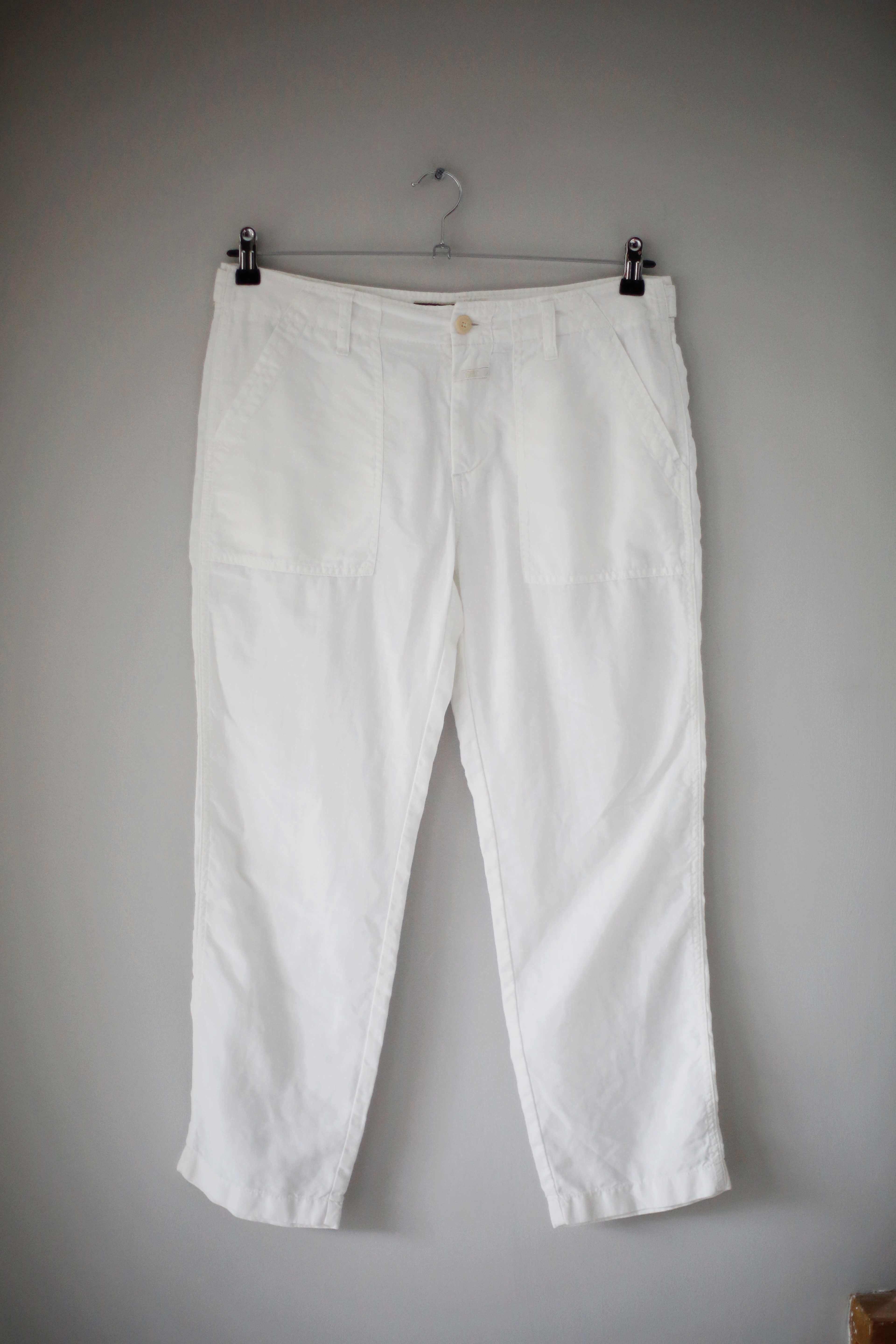 Closed Leinenhose Bermuda 3/4 Caprihose weiß weiss uni einfarbig 44