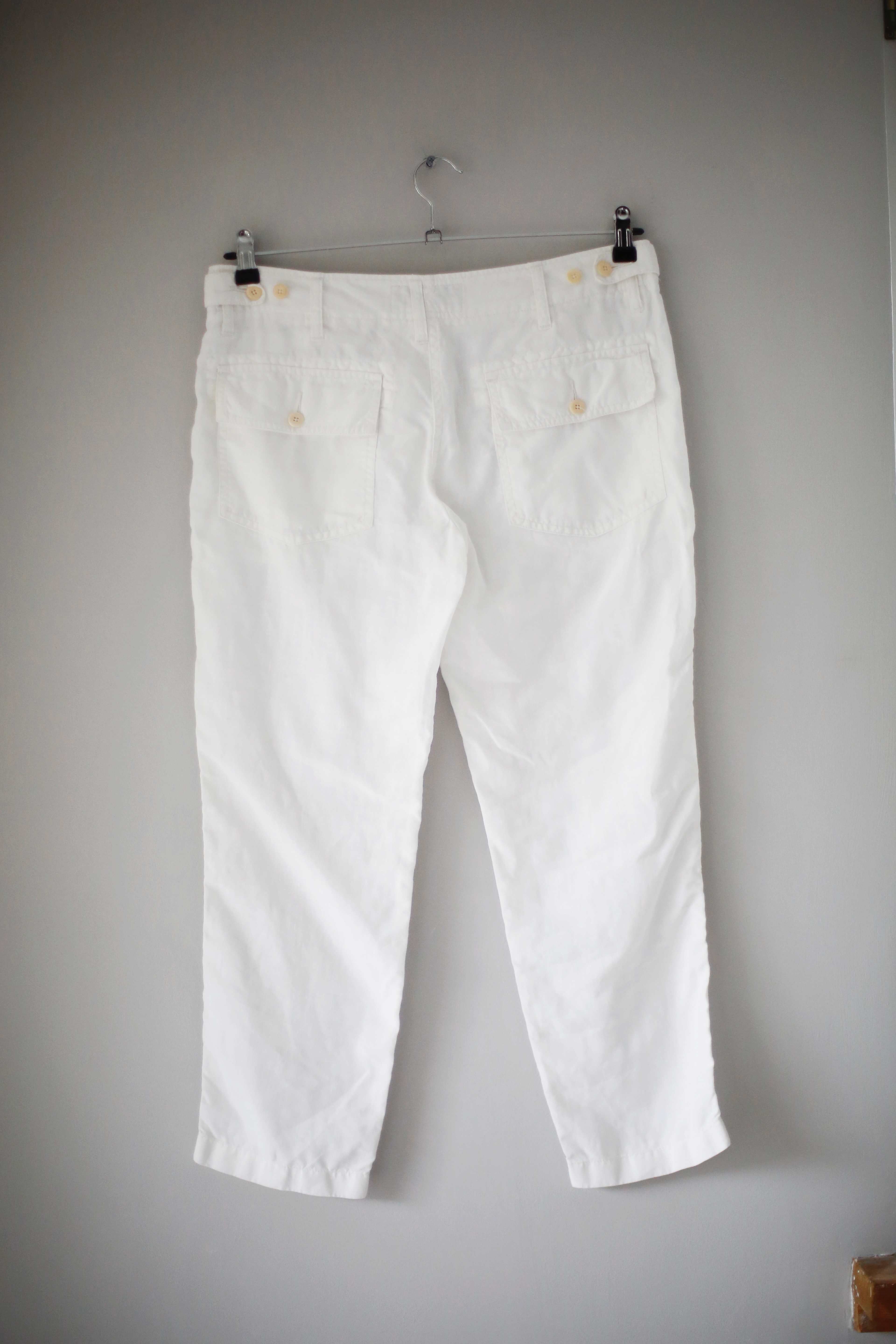 Closed Leinenhose Bermuda 3/4 Caprihose weiß weiss uni einfarbig 44