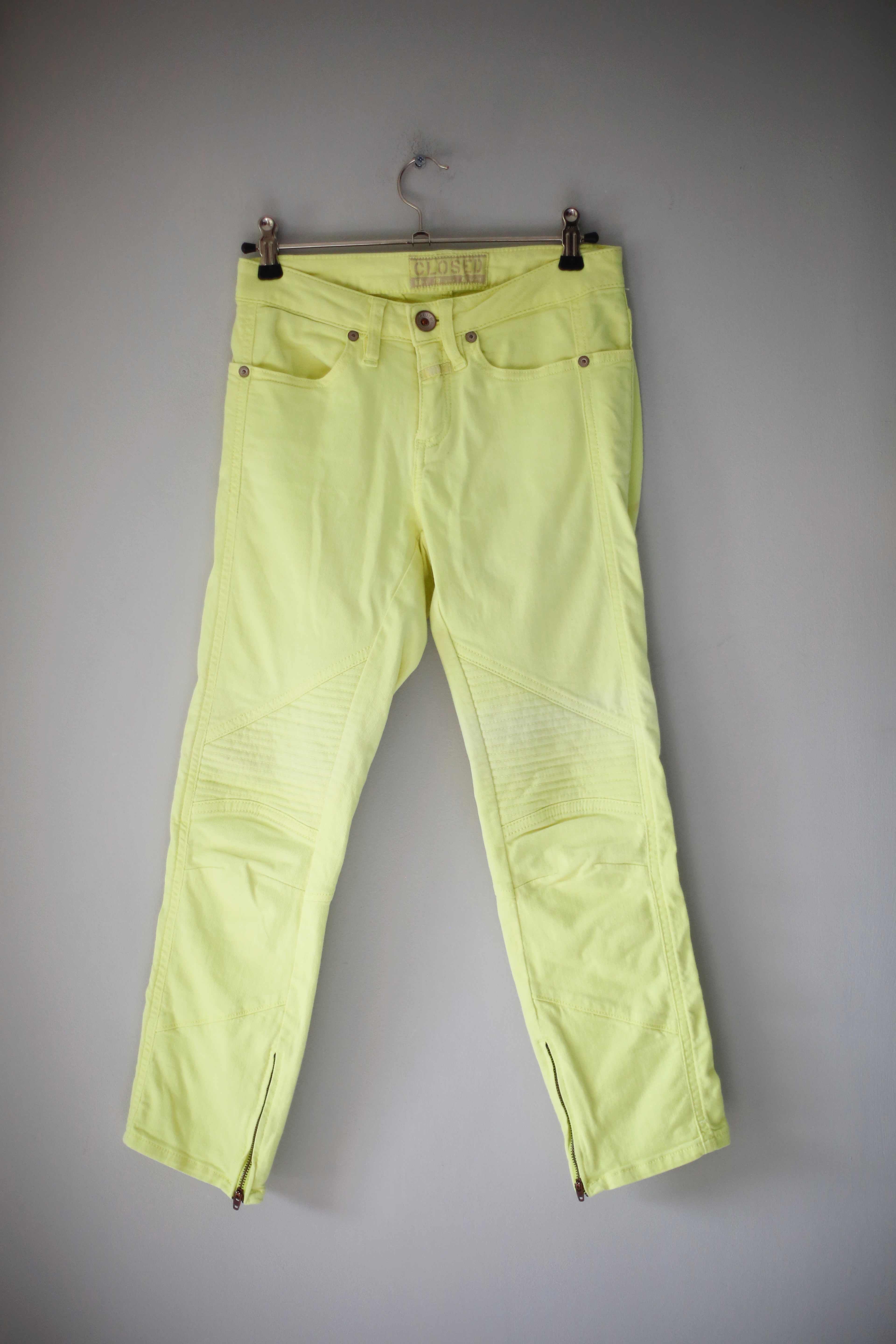 Closed Hose neon gelb 26 36 S Neongelb slim skinny mid waist