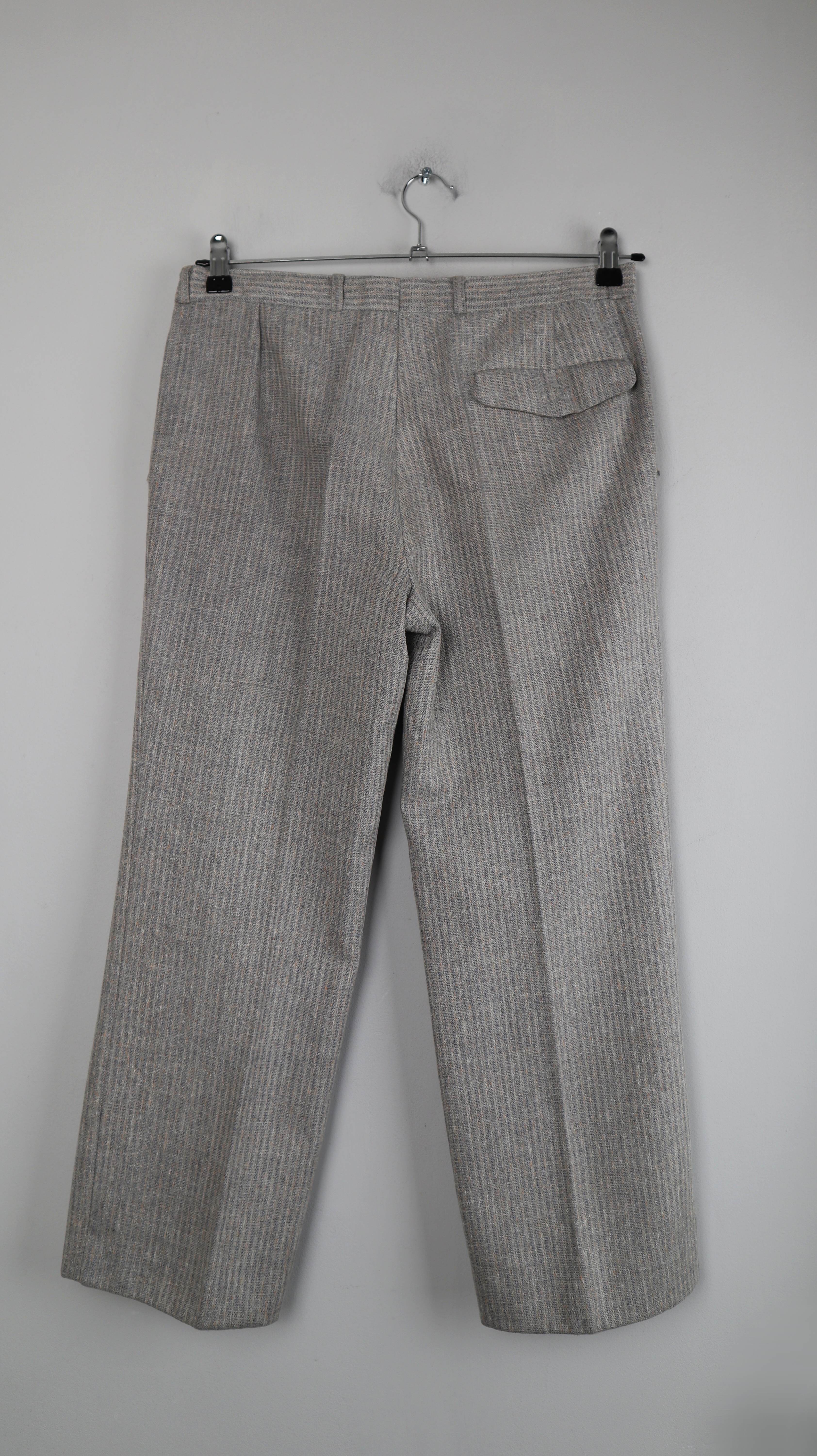 True Vintage Wollhose grau Stifthose Businesshose Wolle Bundfalte 38 M