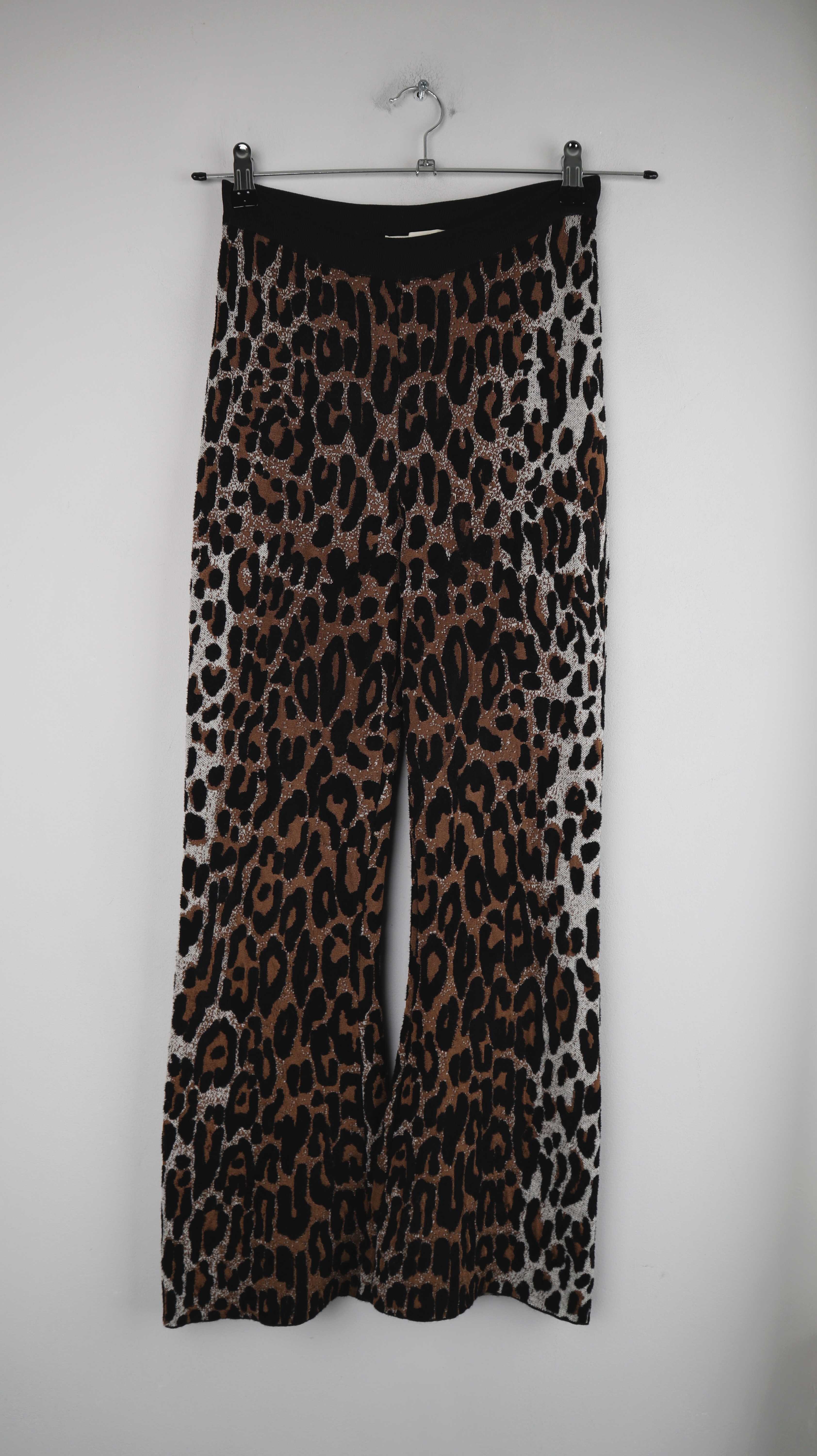 Stella McCartney Hose Leo 36 S braun Leggings Animal Pants Schlaghose flared