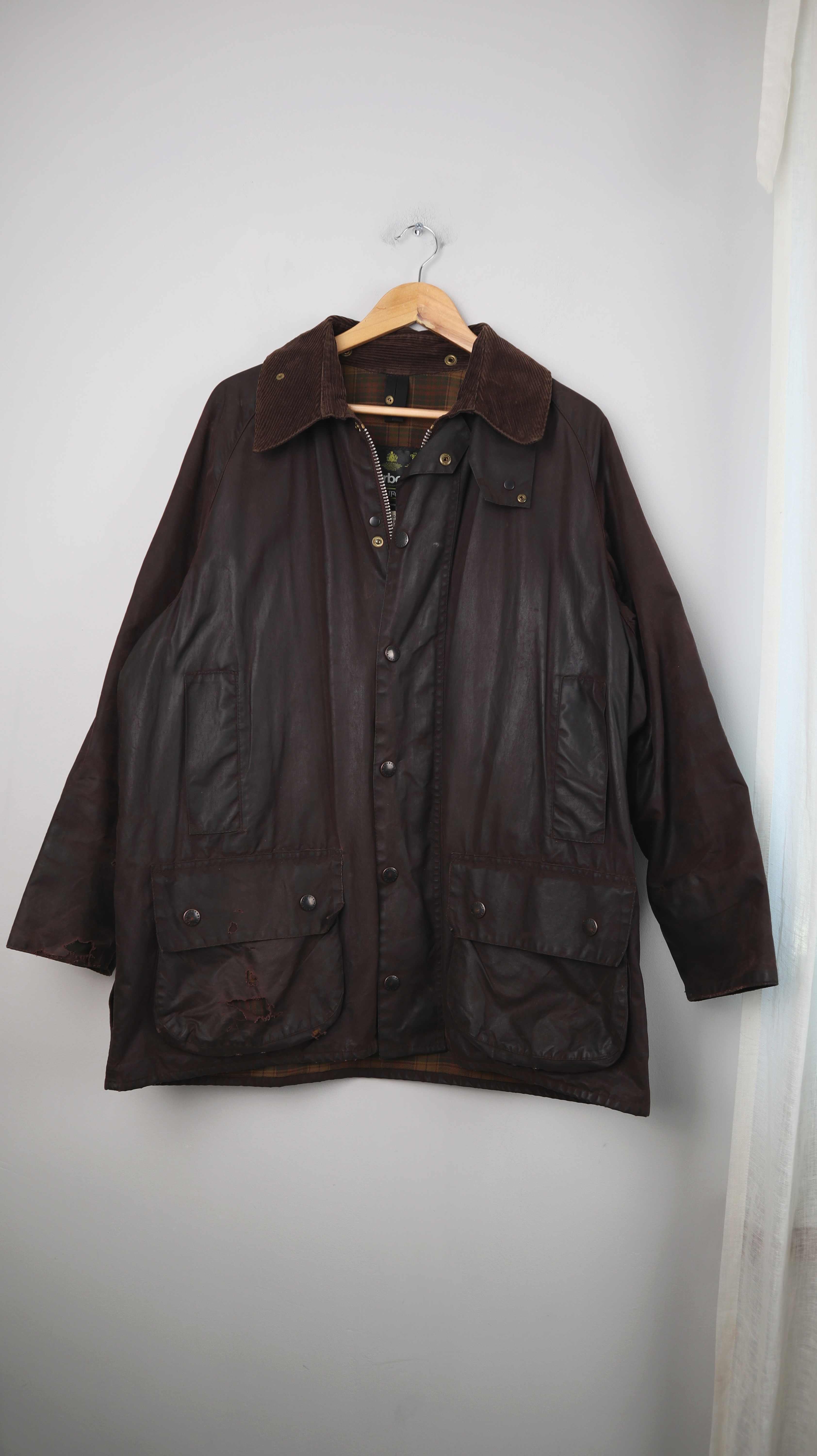 Barbour Jacke Wachsjacke C44 112 cm Beaufort braun Regenjacke Parka dunkelbraun