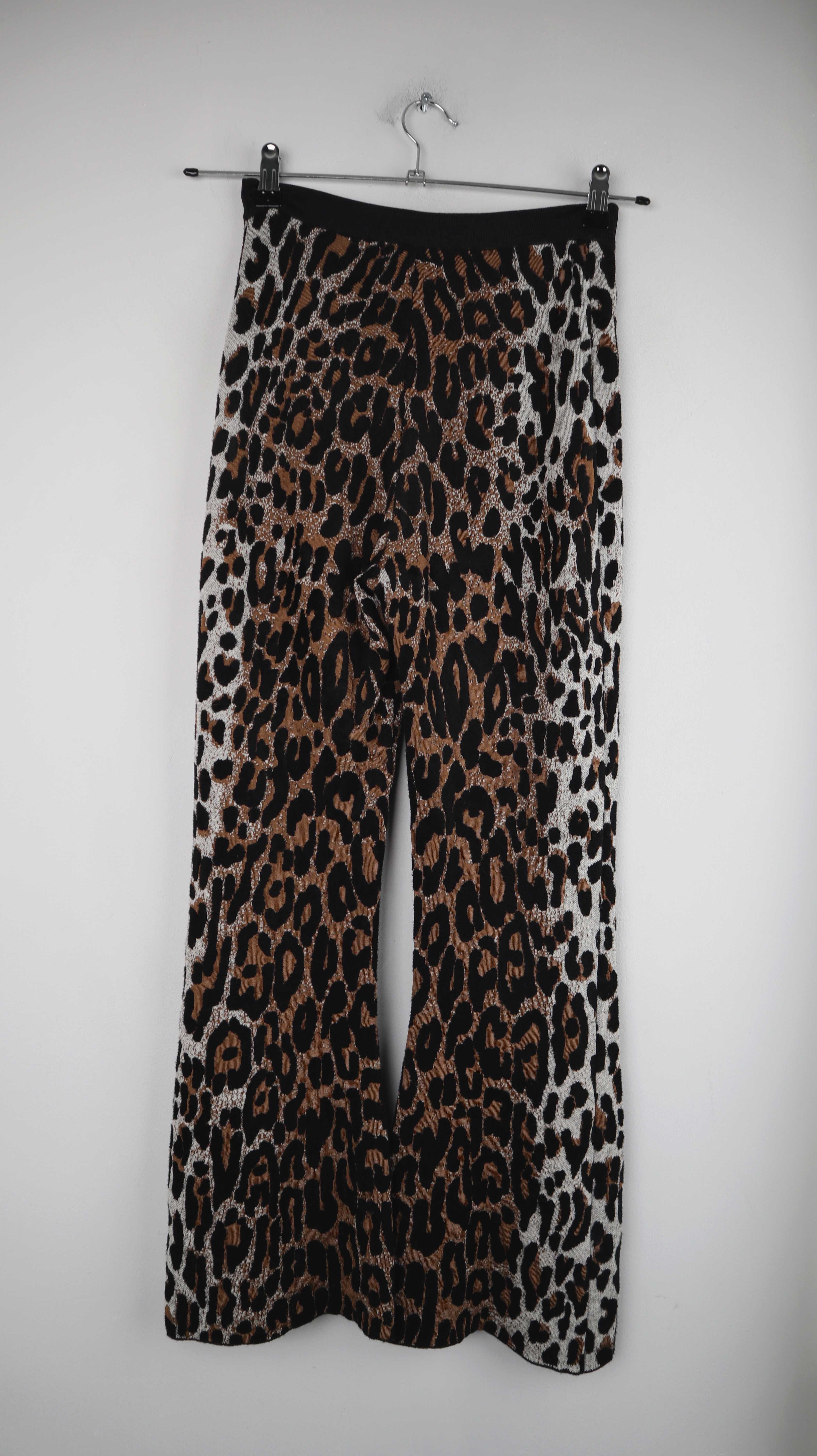 Stella McCartney Hose Leo 36 S braun Leggings Animal Pants Schlaghose flared