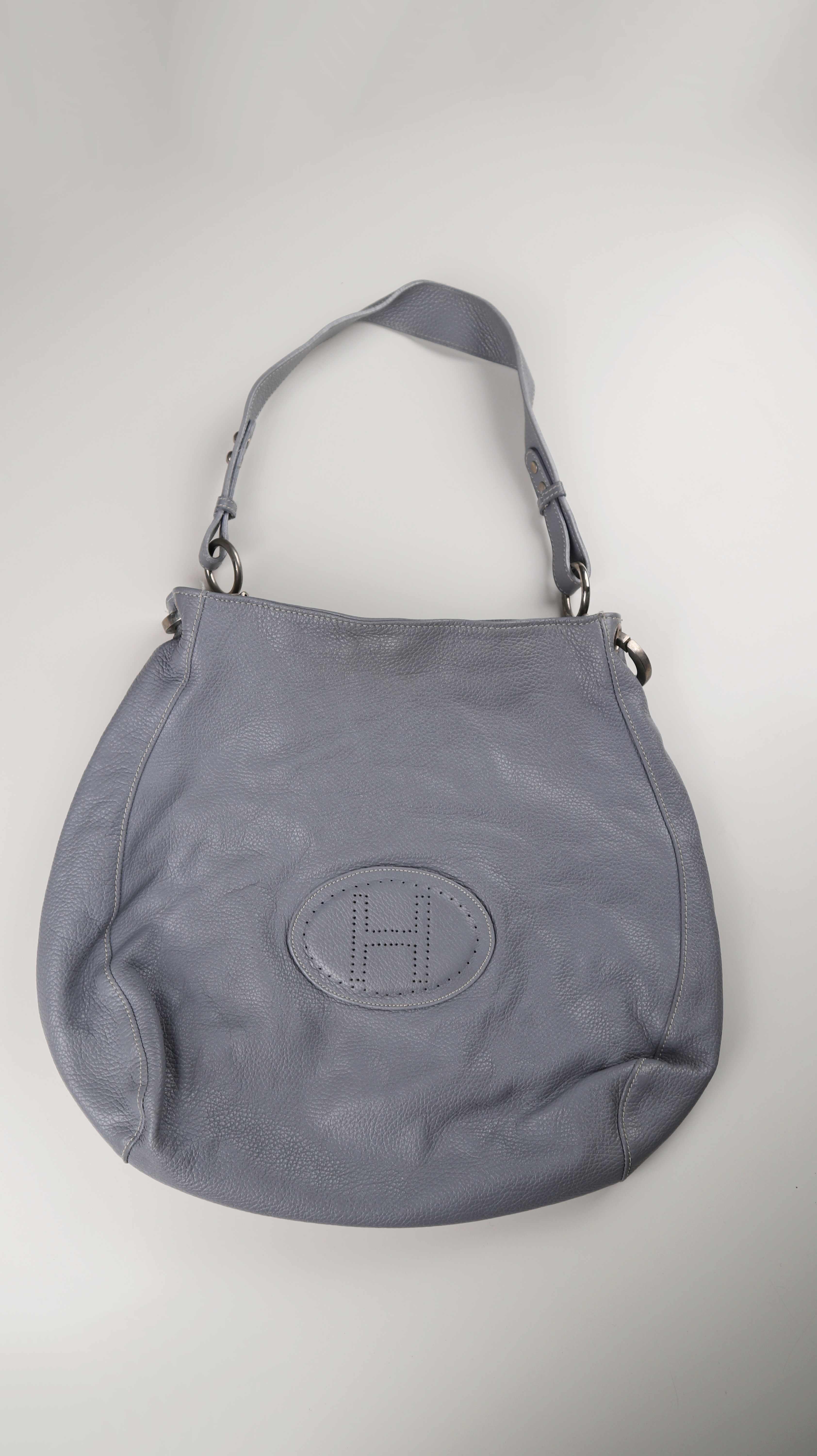 Tasche Umhängetasche Leder Ledertasche Shopper Hellblau Schultertasche