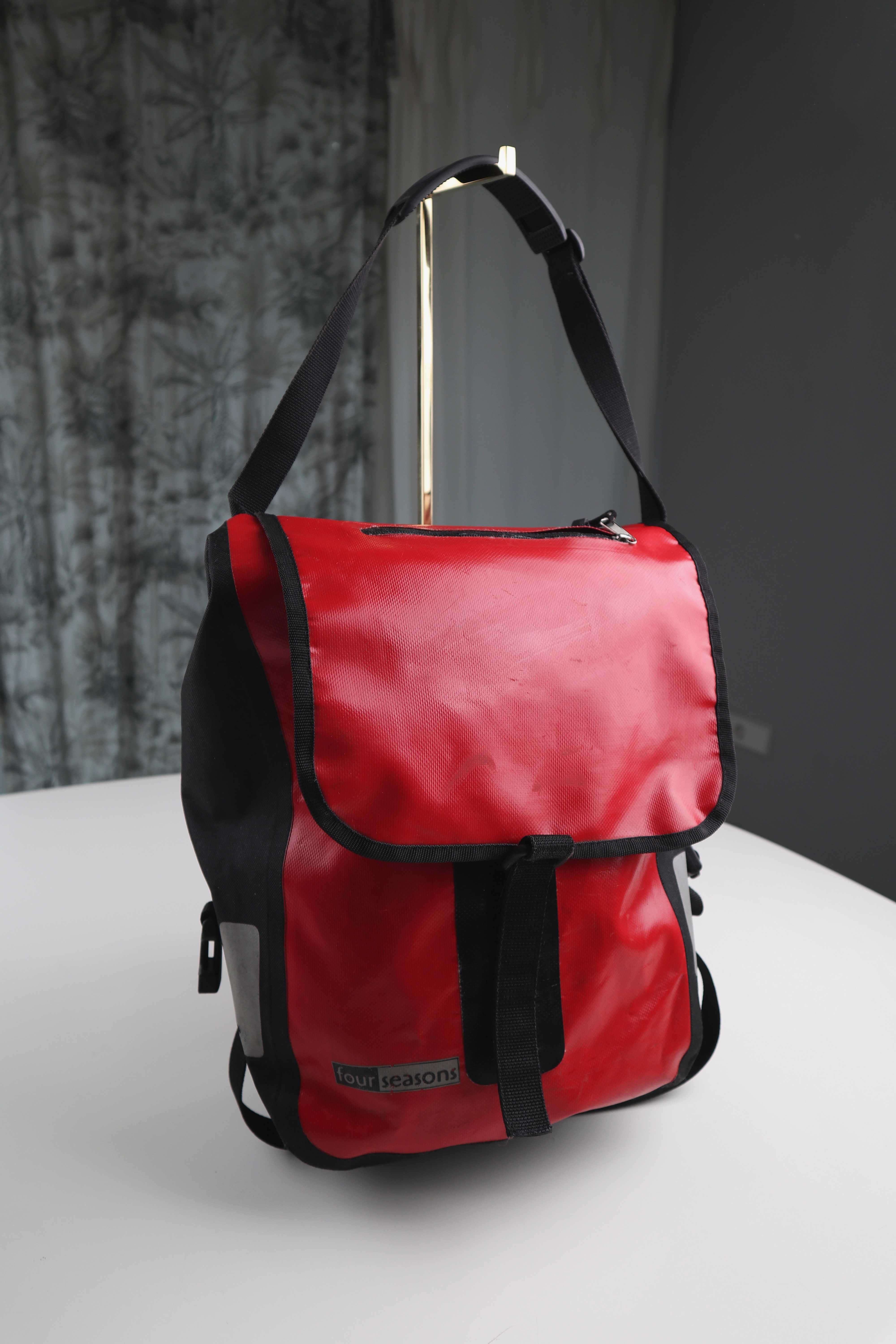 Four Season Satteltasche Fahrradtasche rot Radtasche Seitentasche Gepäcktasche