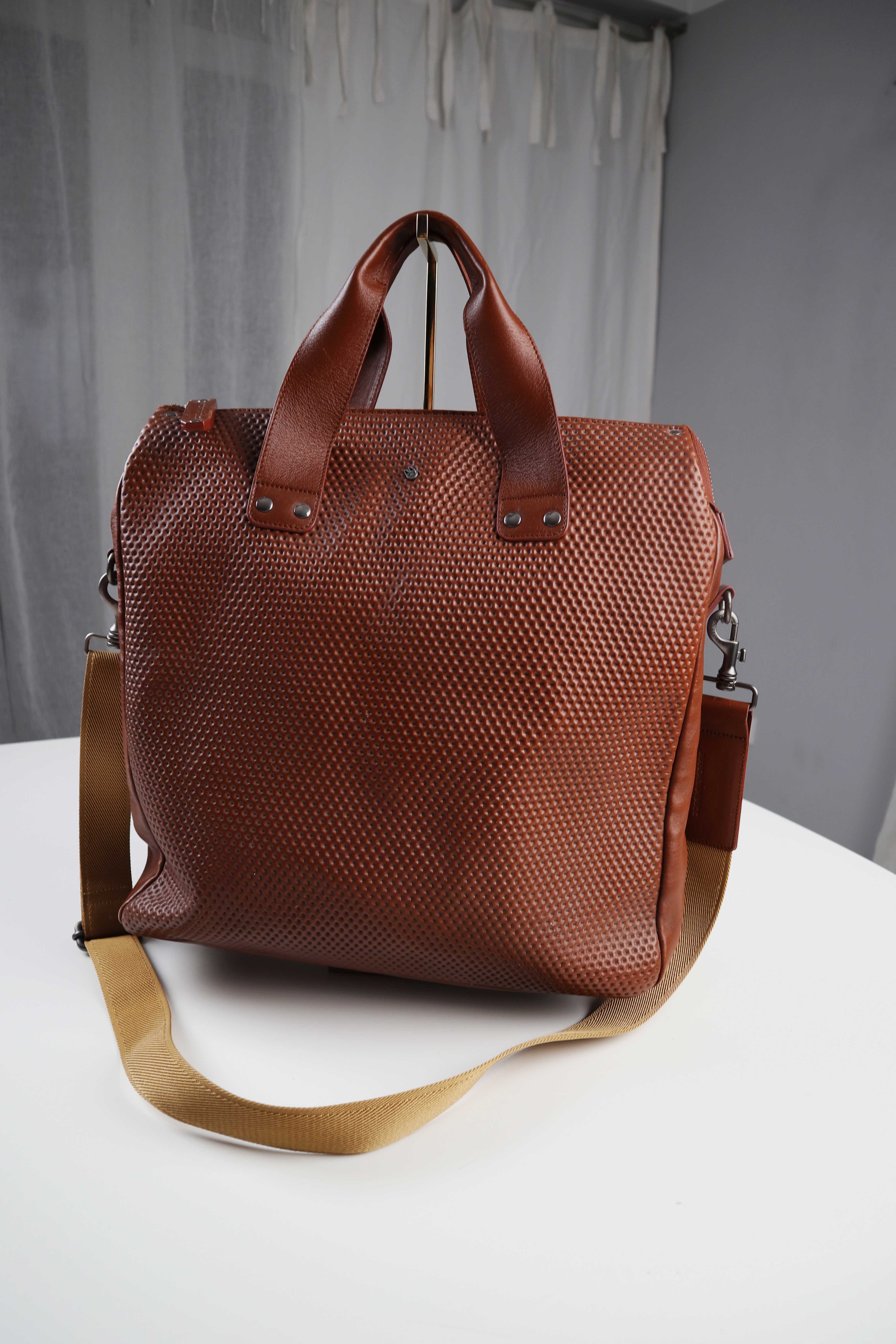 Mandarina Duck Tasche Umhängetasche Ledertasche Braun Schultertasche