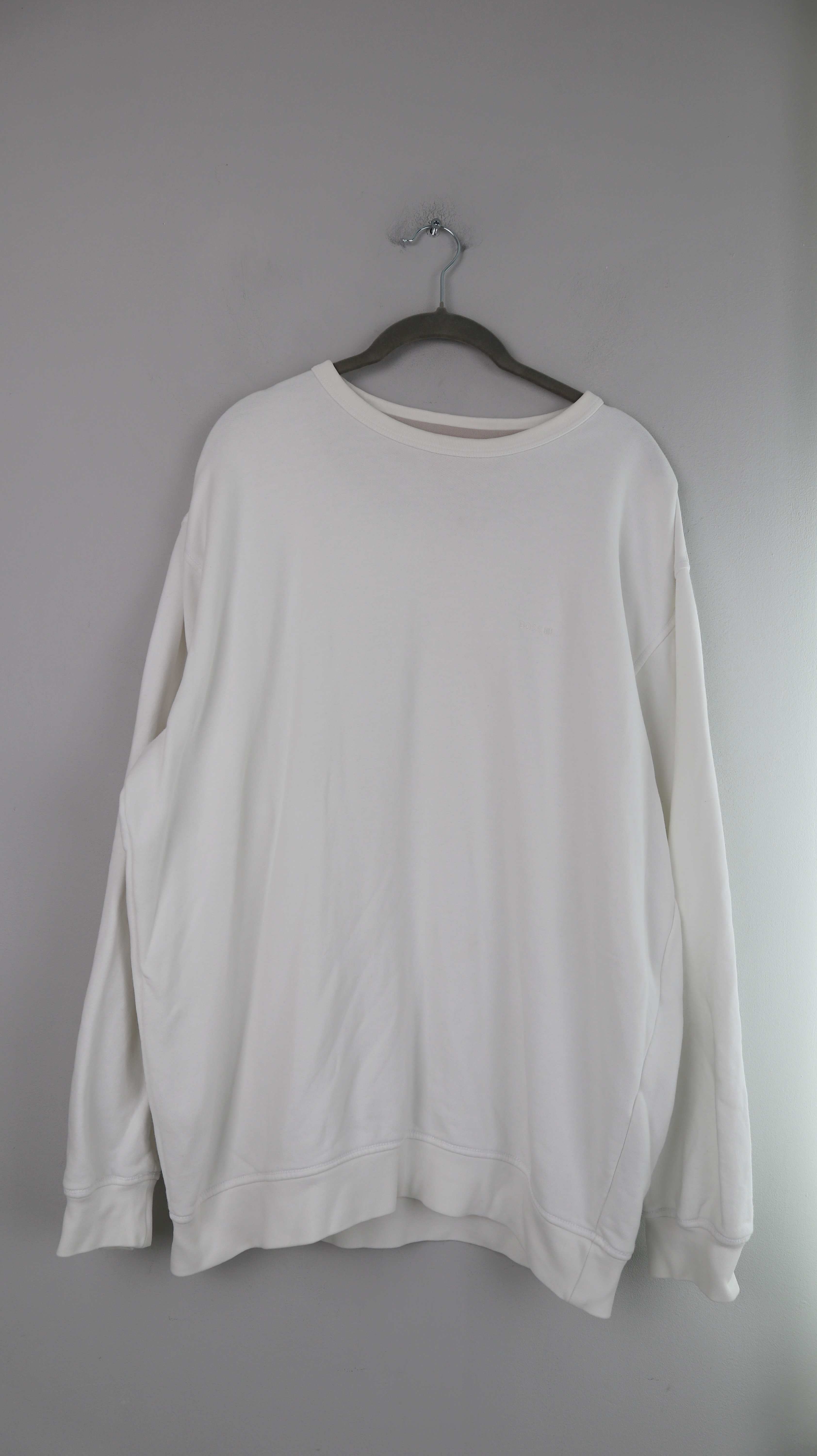 Hugo Boss Pullover Sweater Weiß Hoodie 40 L basic einfarbig