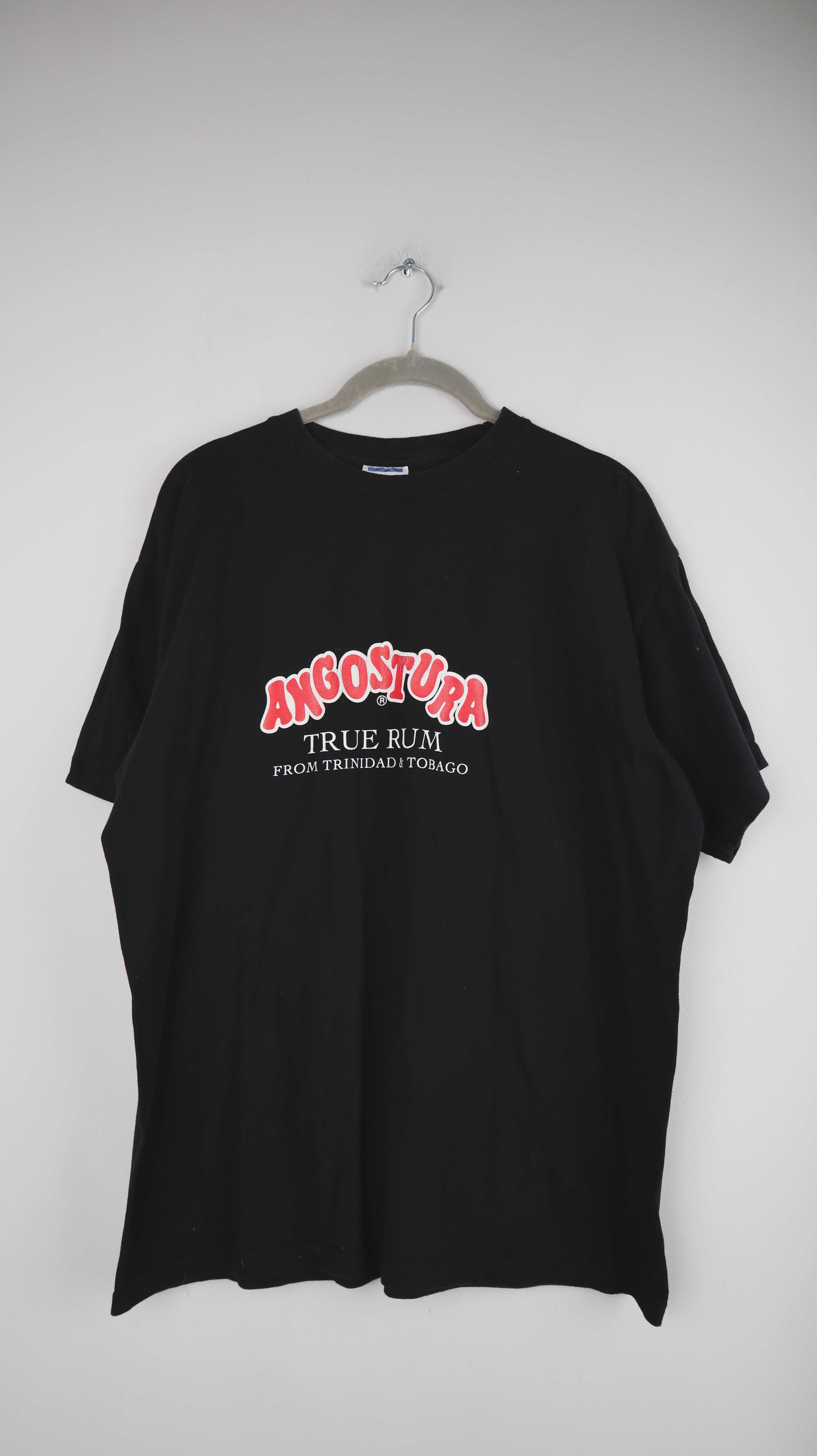 Angostura Shirt T-Shirt schwarz basic einfarbig 38 M Vintage
