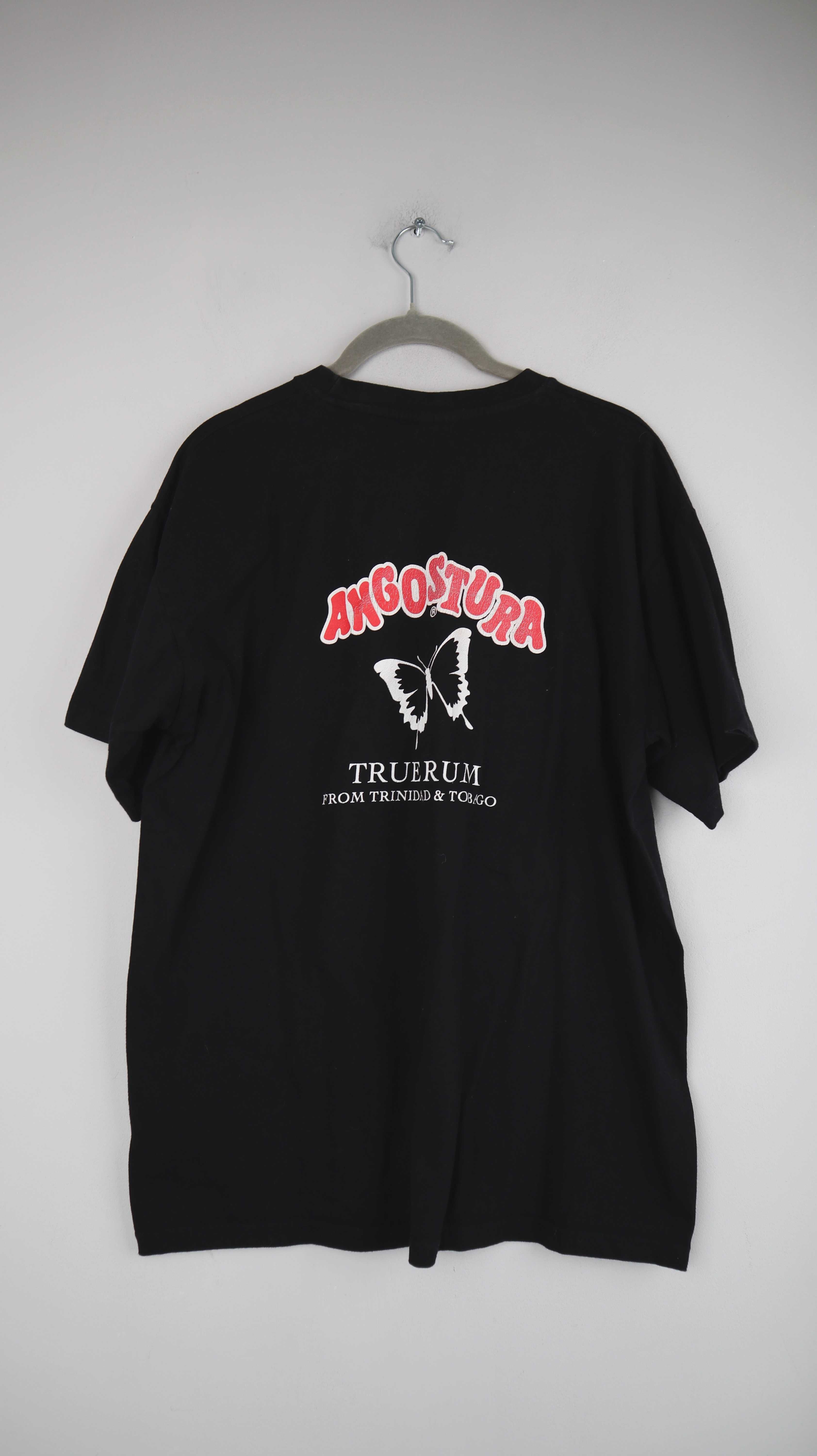 Angostura Shirt T-Shirt schwarz basic einfarbig 38 M Vintage