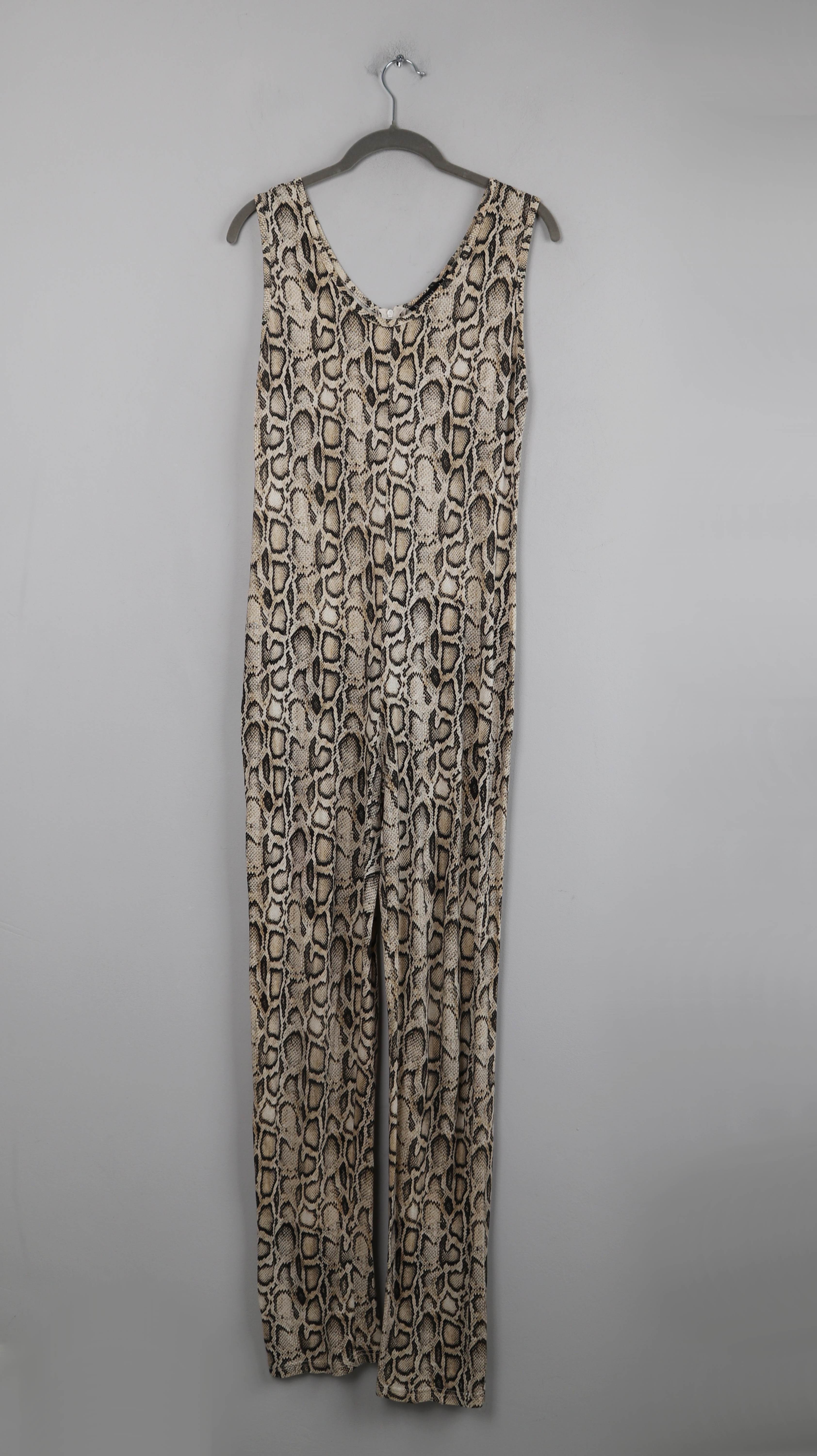 Bärenstark Overall 36 S Creme Schlange Animalprint Einteiler Ganzkörperanzug