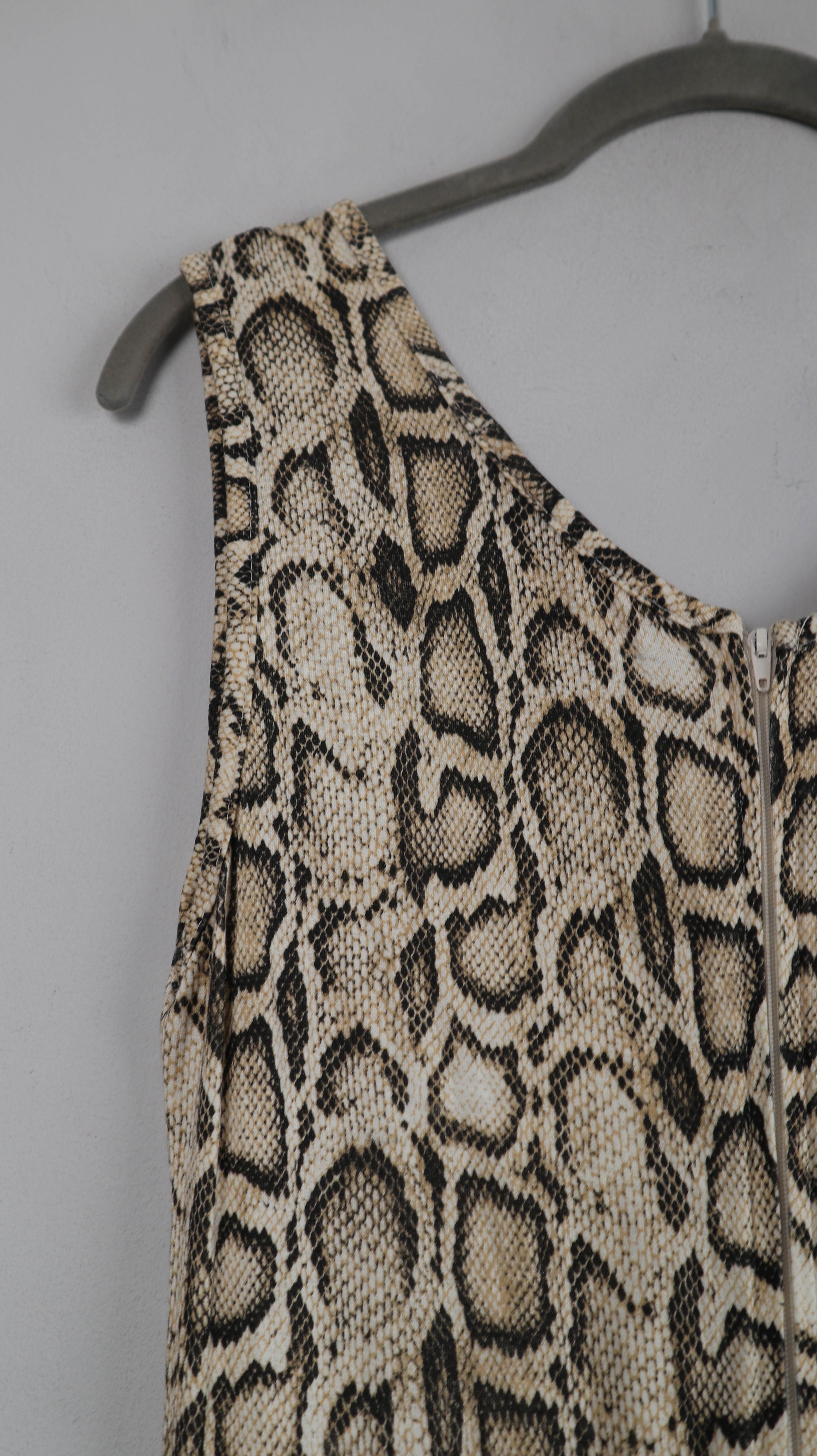 Bärenstark Overall 36 S Creme Schlange Animalprint Einteiler Ganzkörperanzug