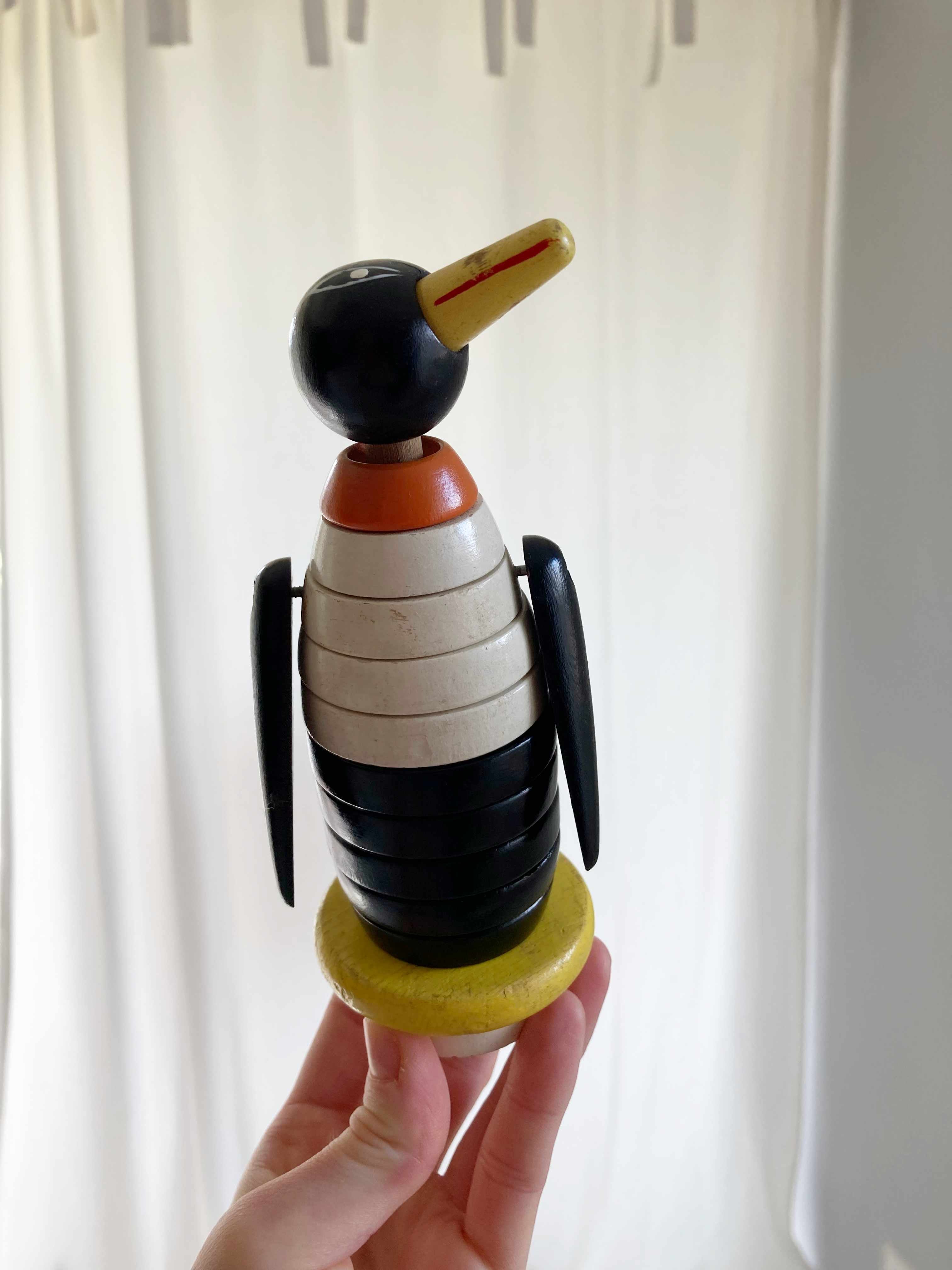 Brio Holzspielzeug Pinguin Steckfigur 50er made in Sweden