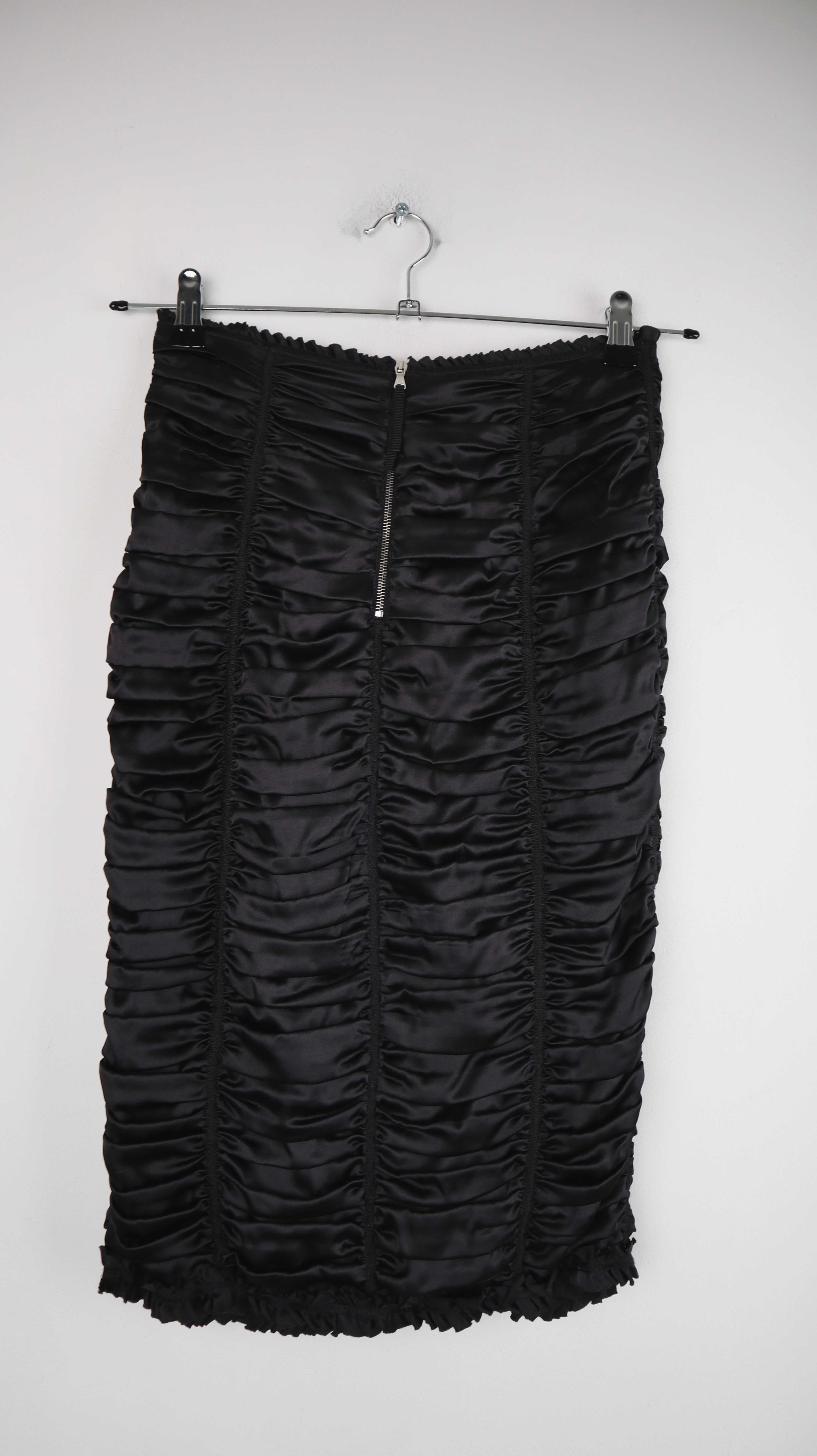 D&G Dolce und Gabbana Rock schwarz Stiftrock Seide 36 S Silk