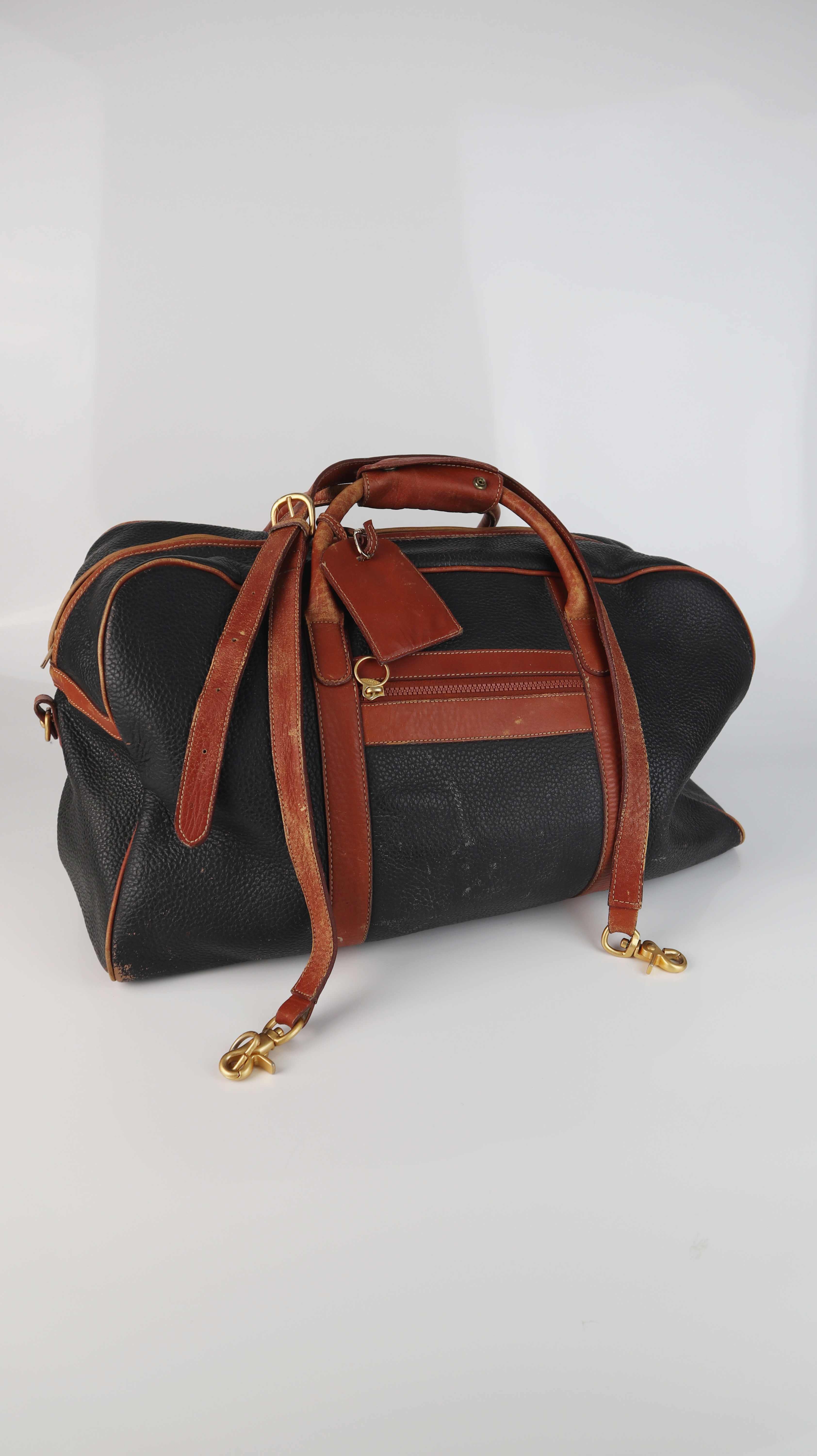 True Vintage Coach Reisetasche Ledertasche Leder braun schwarz Weekender