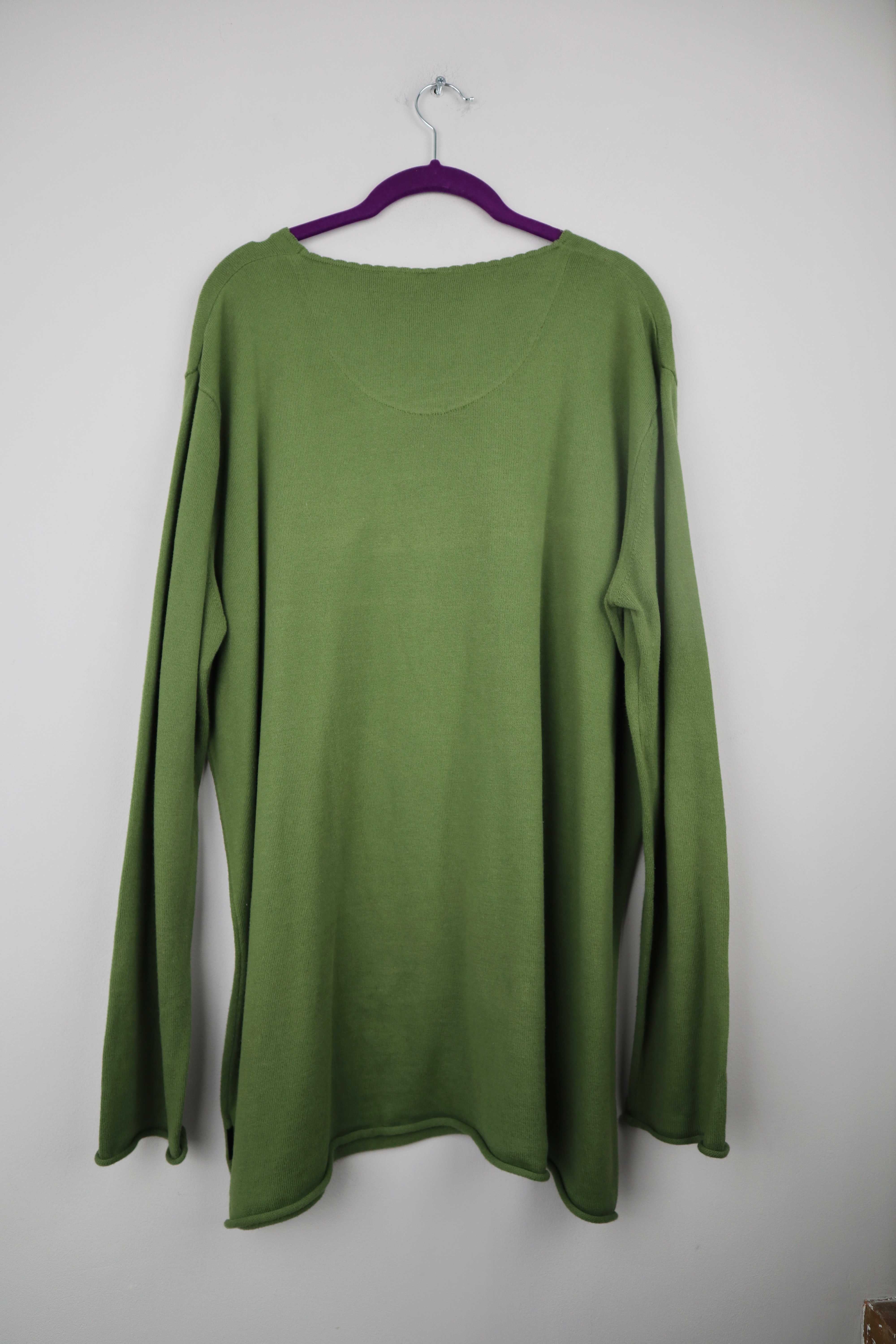 Deerberg Longsleeve Pullover grün einfarbig basic XL Waldgrün Sweater