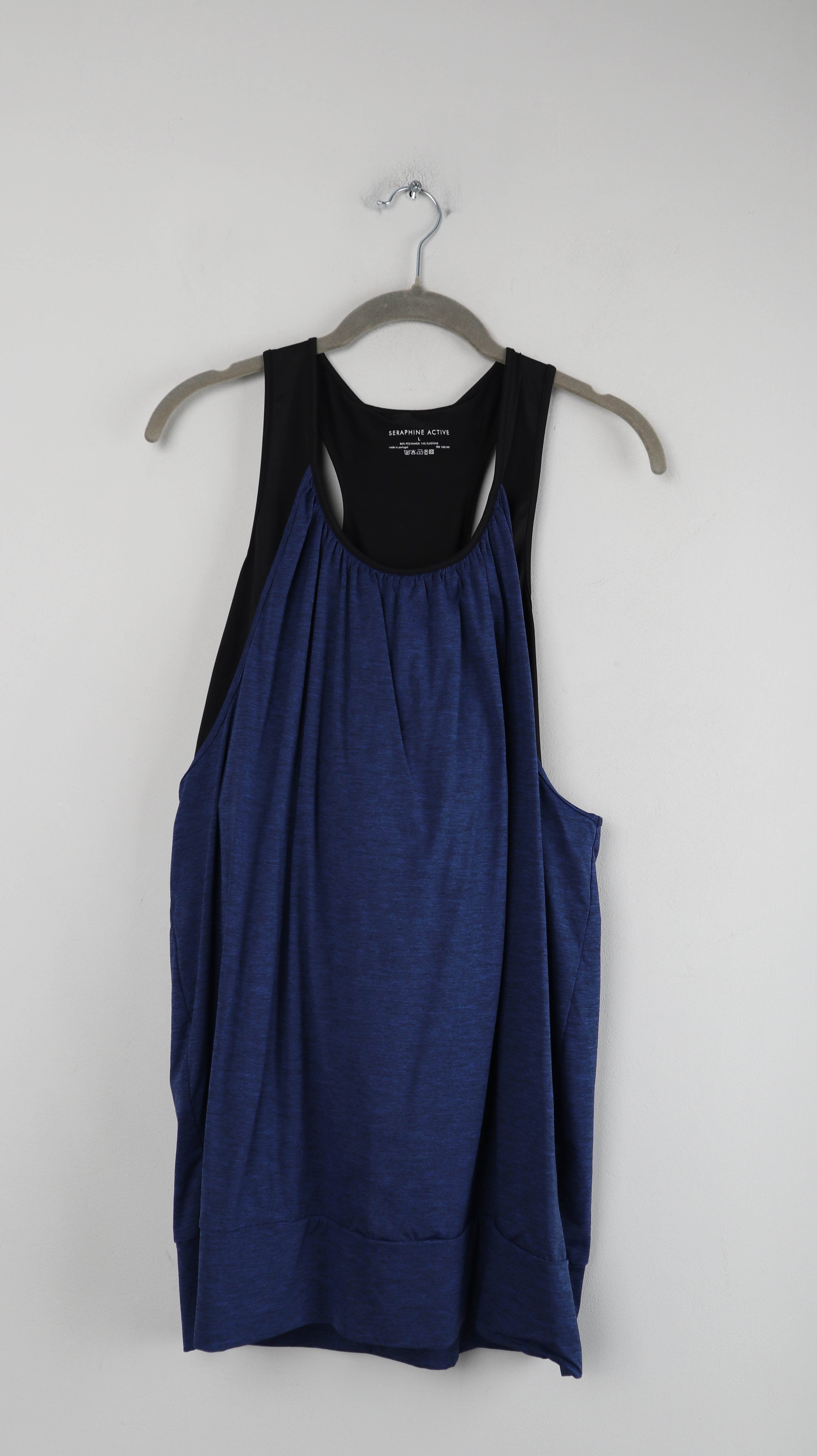 Seraphine Active Top blau schwarz 40 L Sporttop