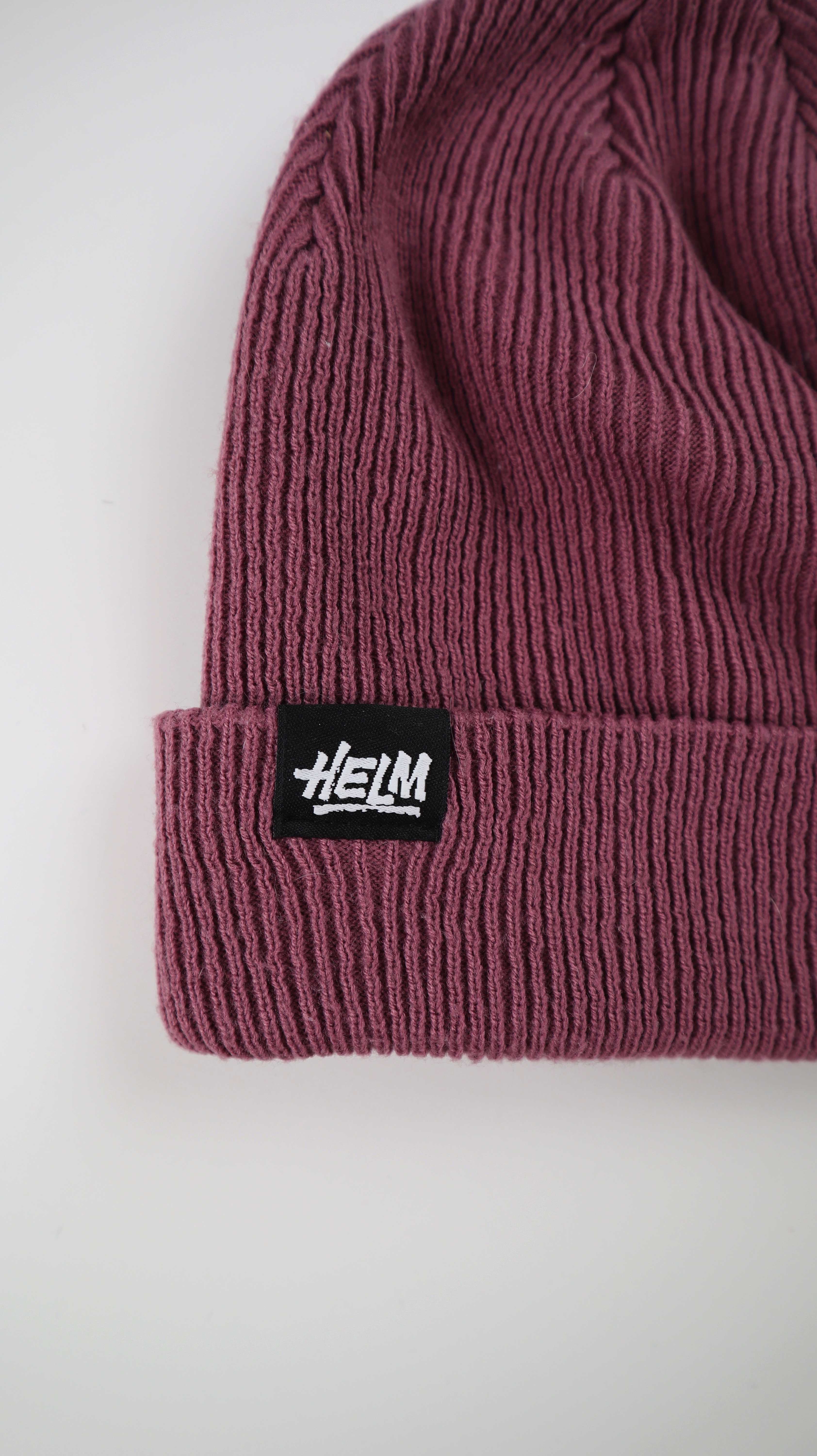 Helm Mütze Rot Bordeaux Beanie Kappe unisex