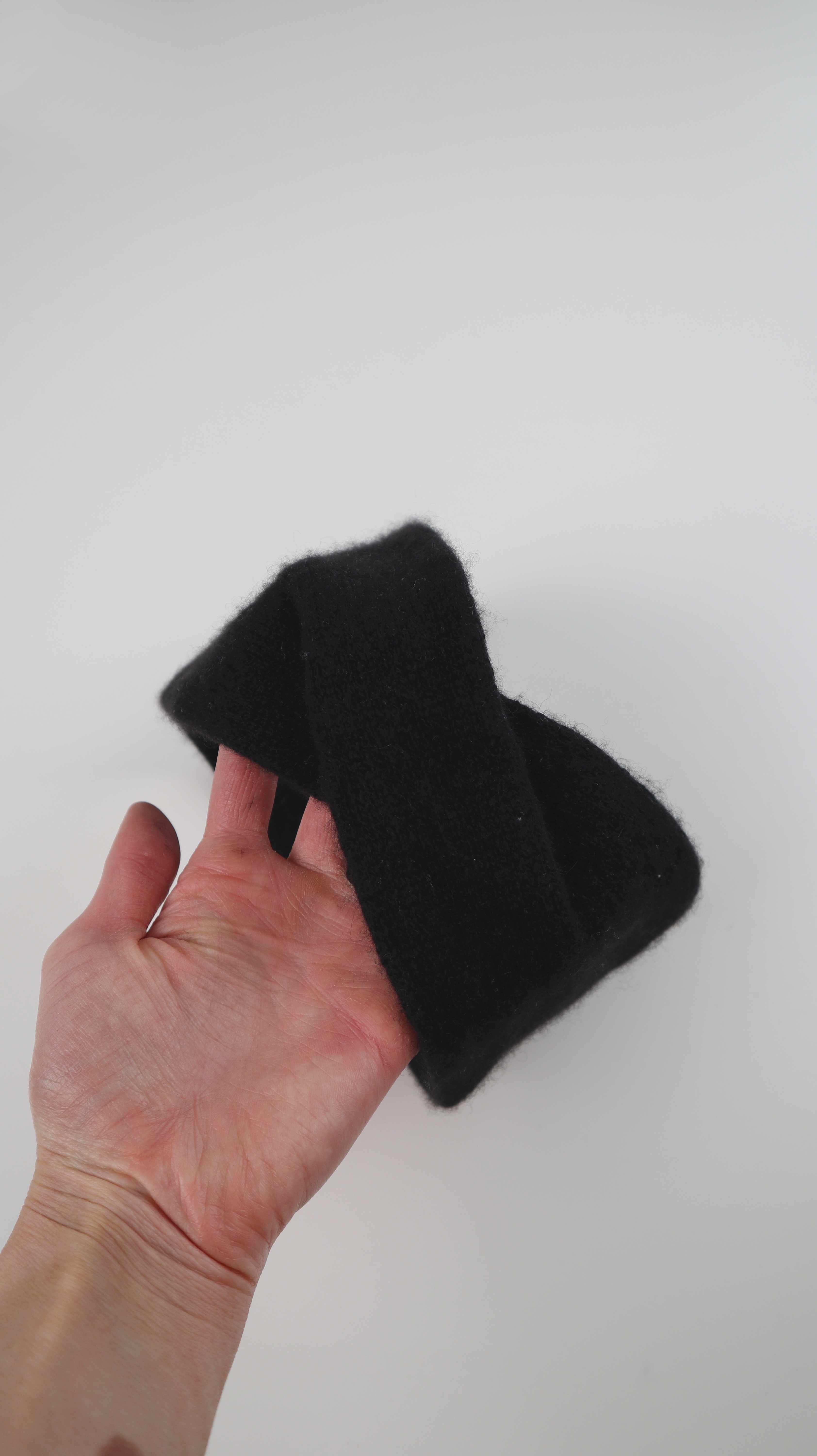 H&M Stirnband schwarz gedreht Cashmere Wolle gestrickt