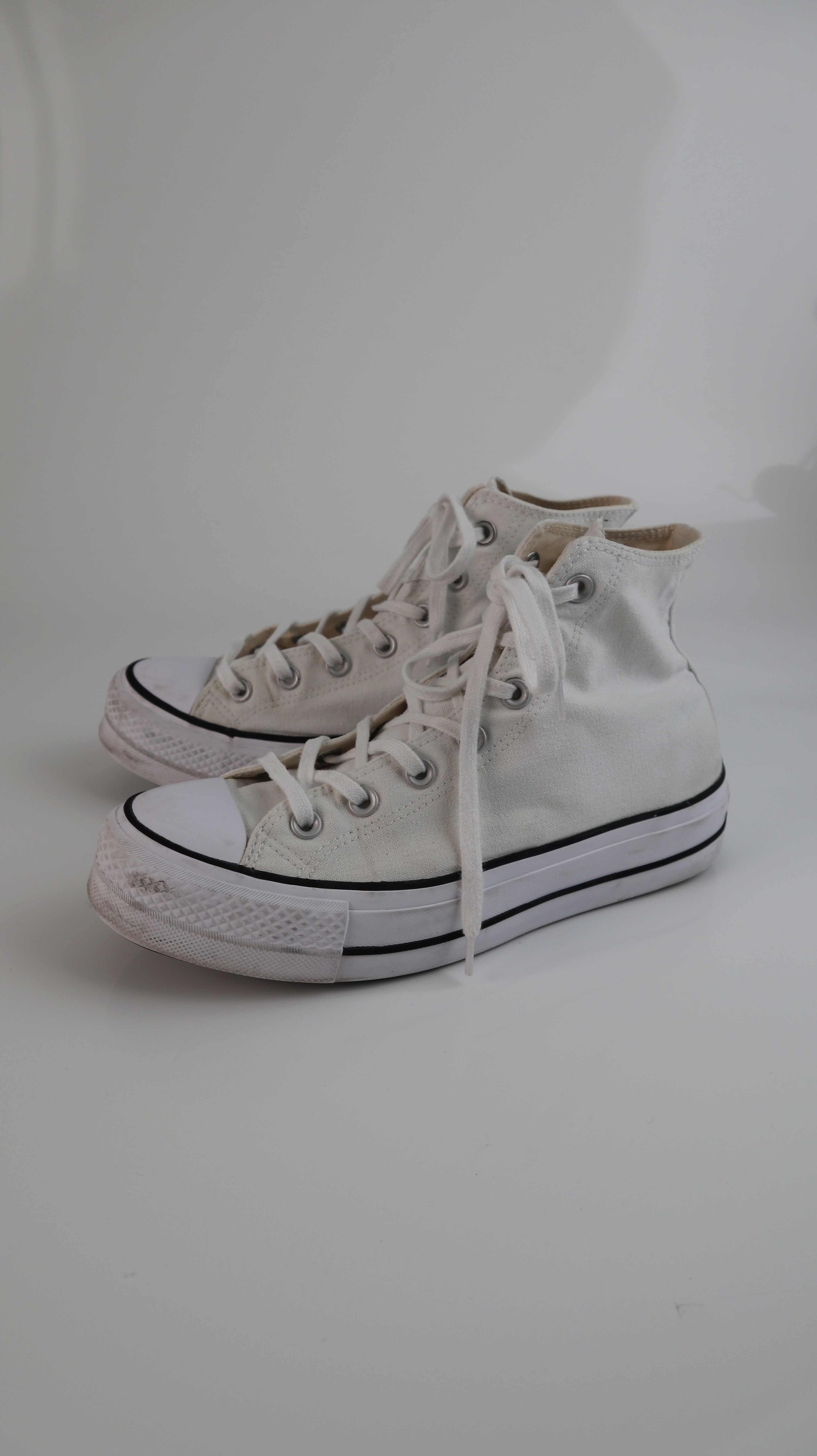 Chucks All Star Turnschuhe weiß Creme Plateau 40 Sneaker