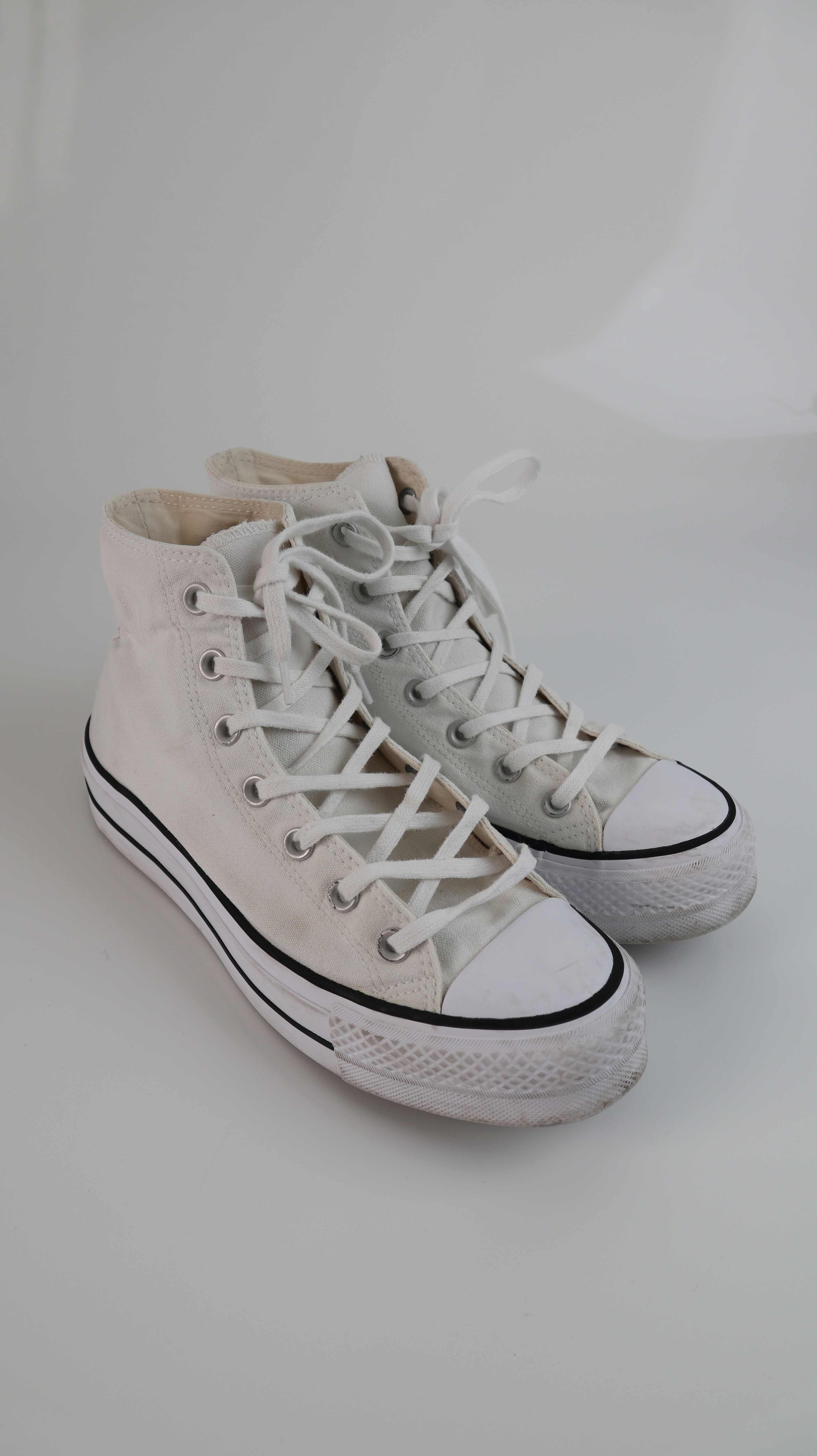 Chucks All Star Turnschuhe weiß Creme Plateau 40 Sneaker