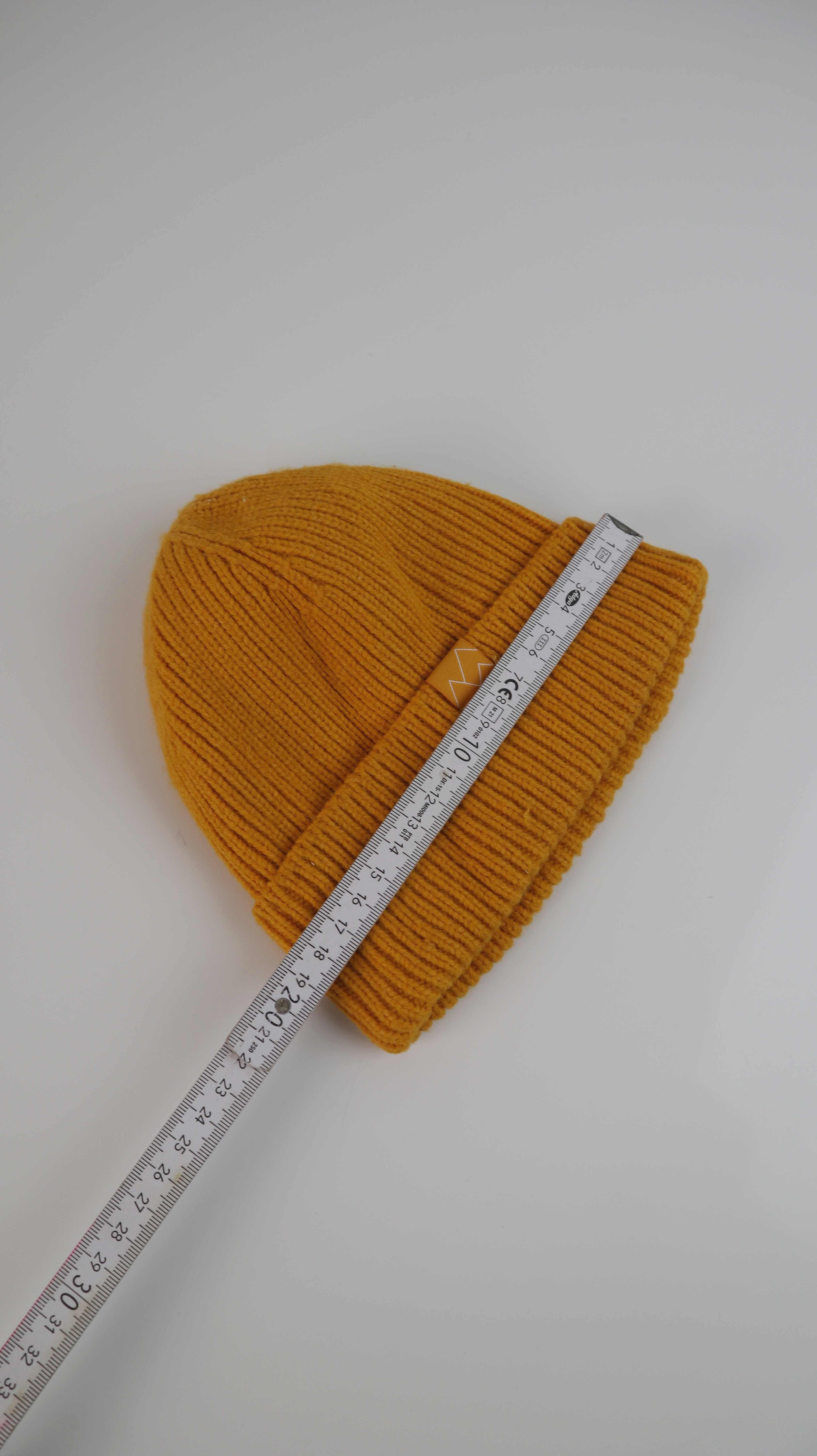 H&M Beanie Mütze gelb 92 104 Kindermütze ripped Strickmütze