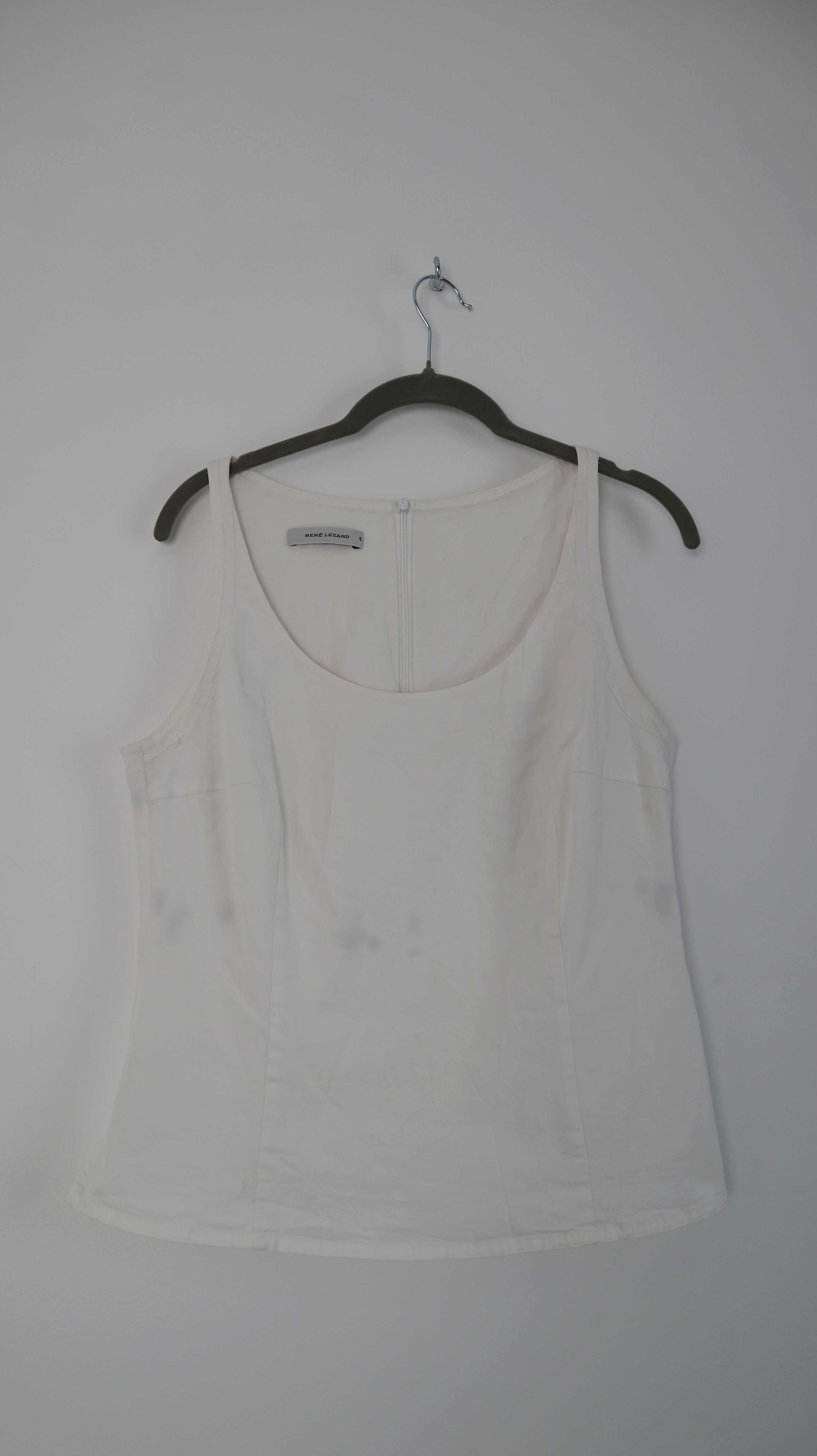 Rene Lezard Top Weiß 40 L Baumwolltop Shirt Oberteil