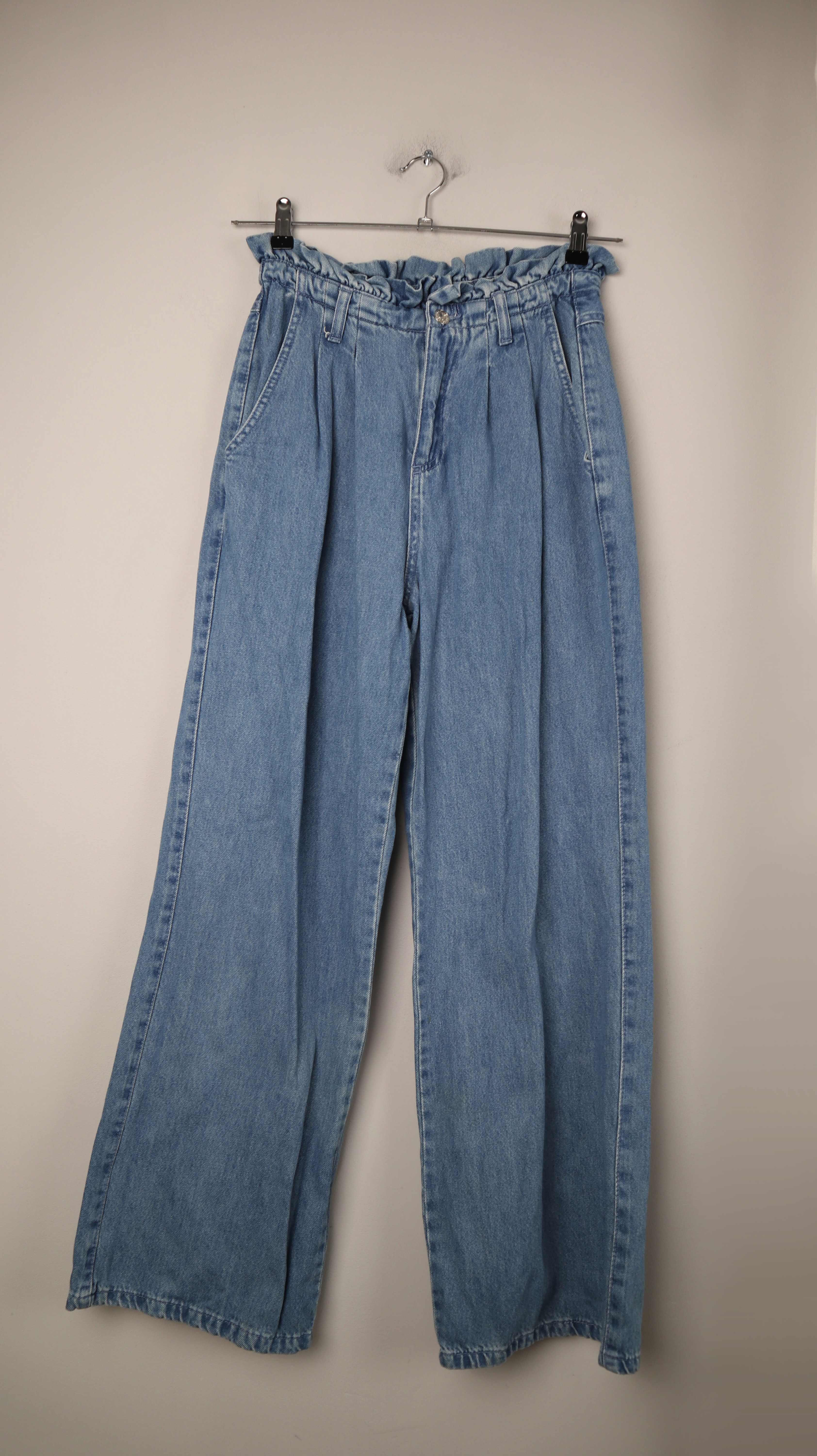 Denim Jeans Hose 38 M flared high waist denim blau
