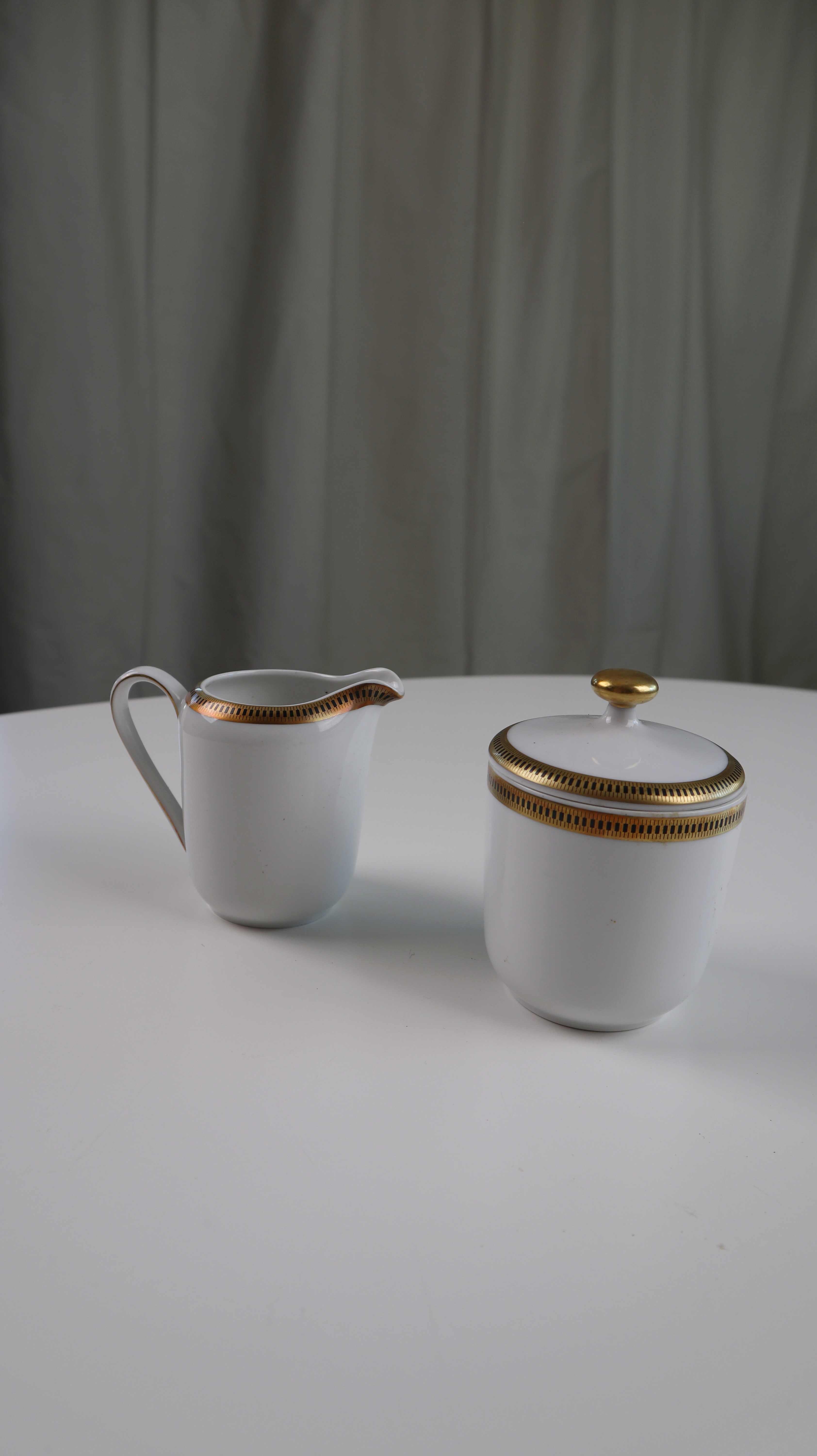 Arzberg Kanne Weiß Porzellan Dose Gold Milchkännchen