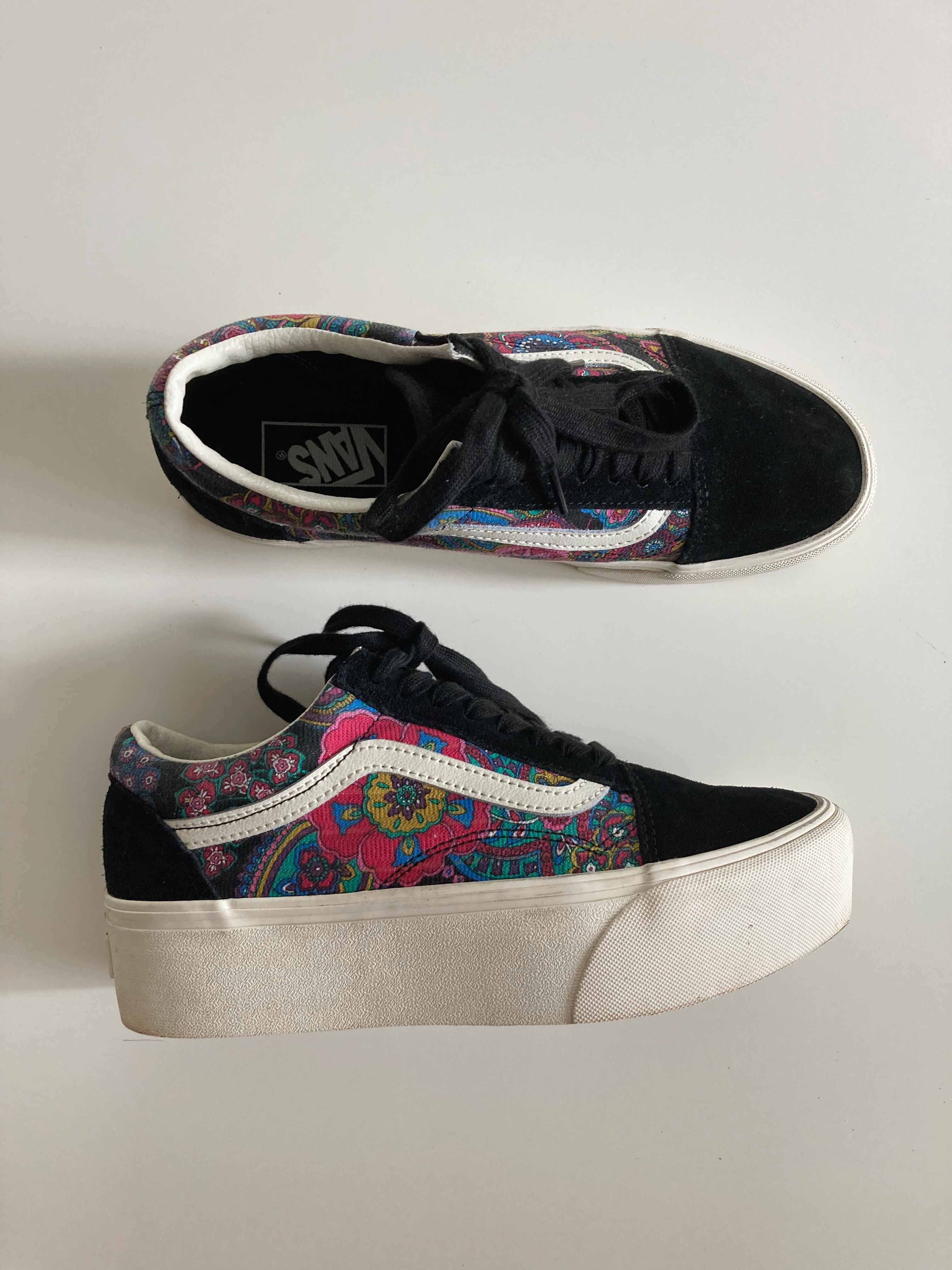 Vans Old School Plateau Sneaker Turnschuhe 40 Paisley Muster Skateschuhe bunt