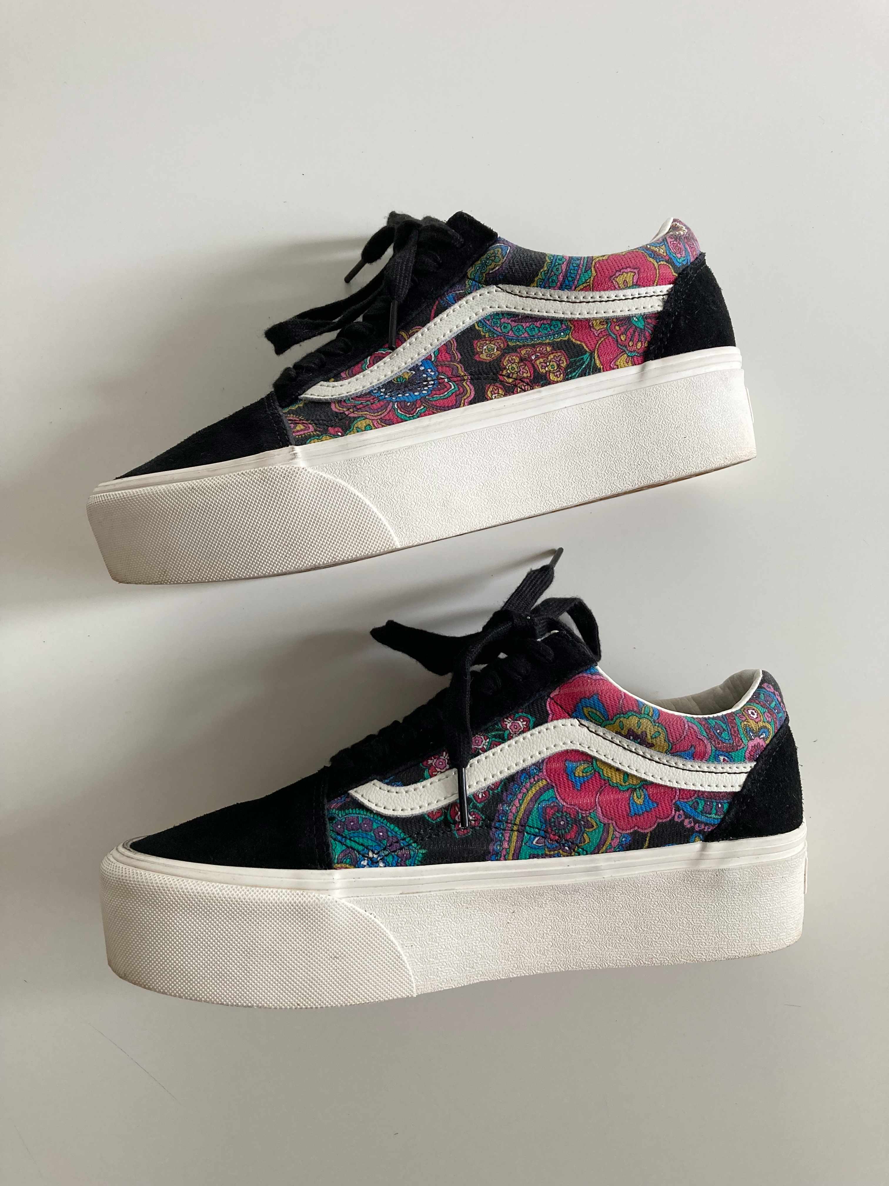 Vans Old School Plateau Sneaker Turnschuhe 40 Paisley Muster Skateschuhe bunt