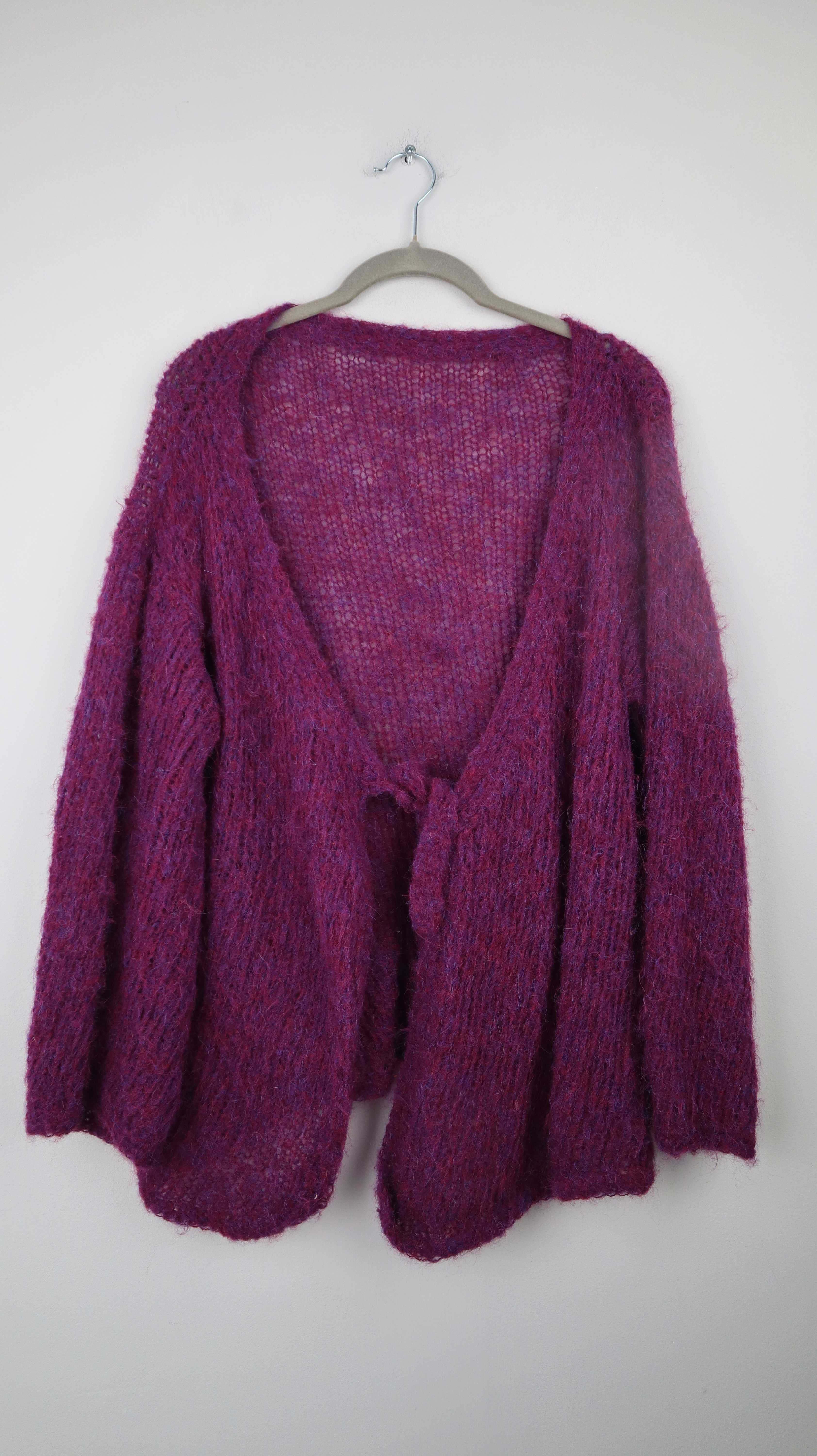 Strickjacke Cardigan Lila XL Flieder Jacke Wollstrickjacke