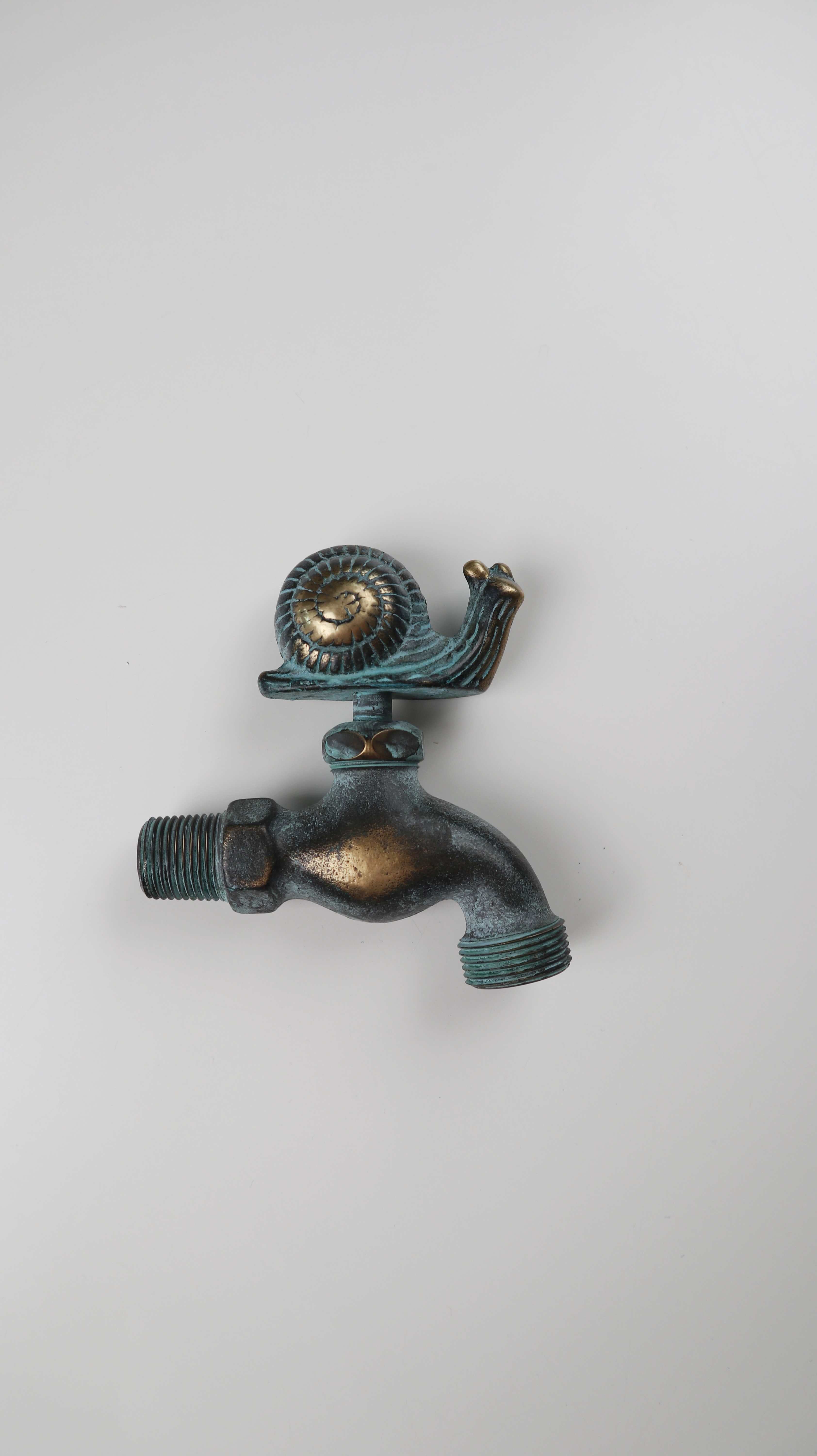 Auslaufventil Nostalgie Auslaufventil Schnecke 1/2 Zoll patiniertes Messing