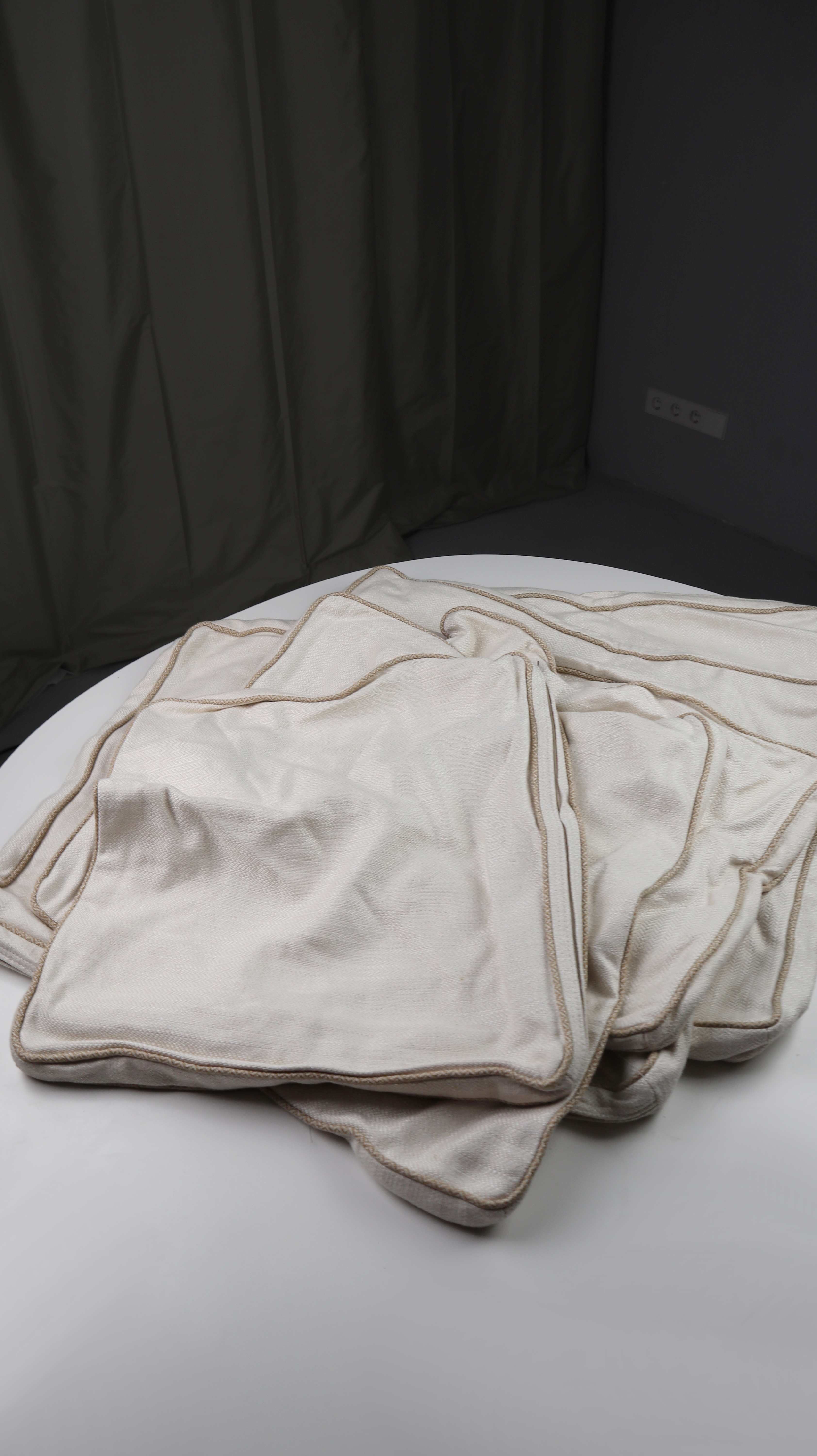 7 Kissenbezüge Sofakissenbezüge Creme Beige Baumwolle Polsterkissen