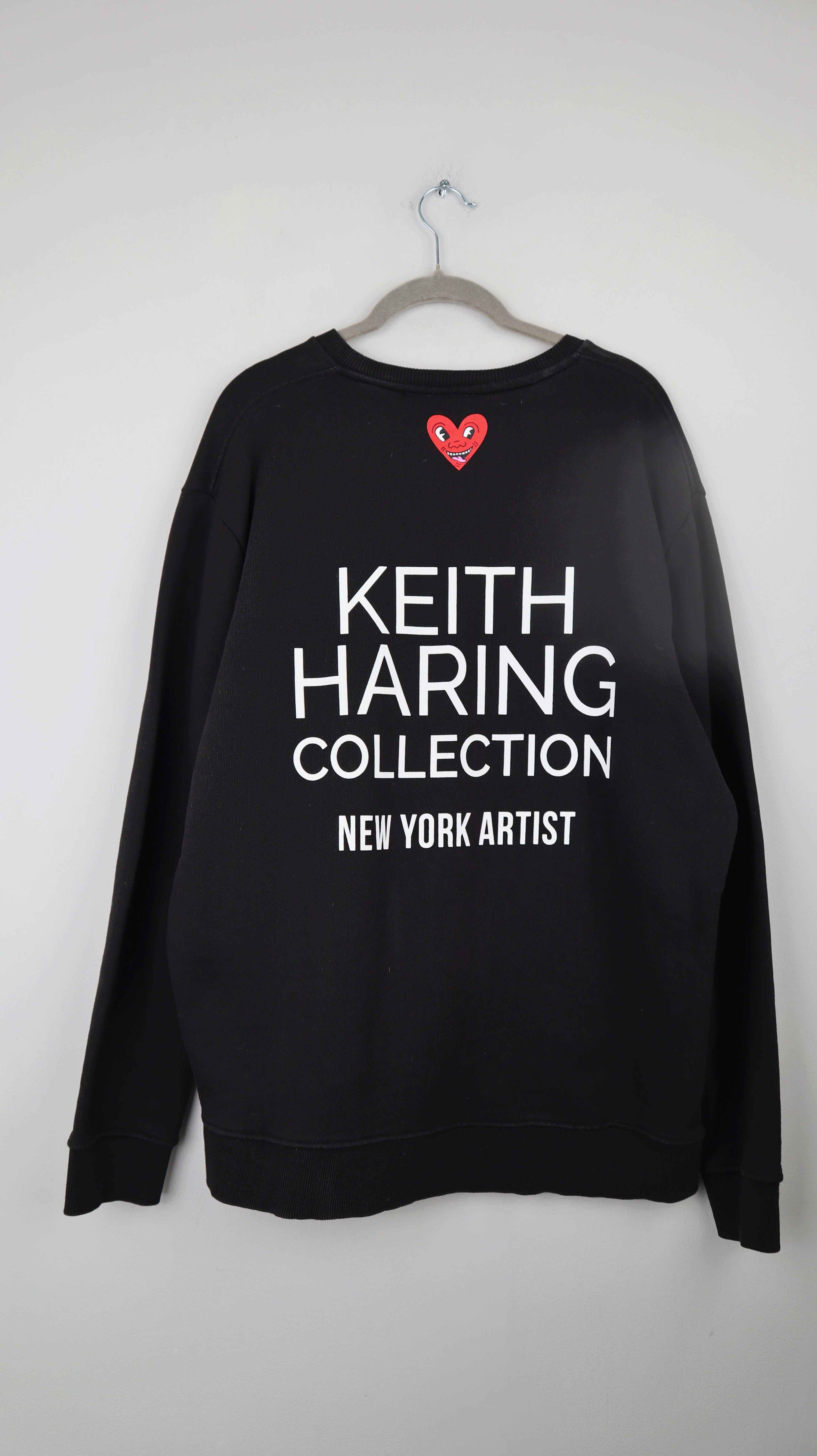 Zara x Keith Harring Sweater Pullover XL schwarz einfarbig Backprint