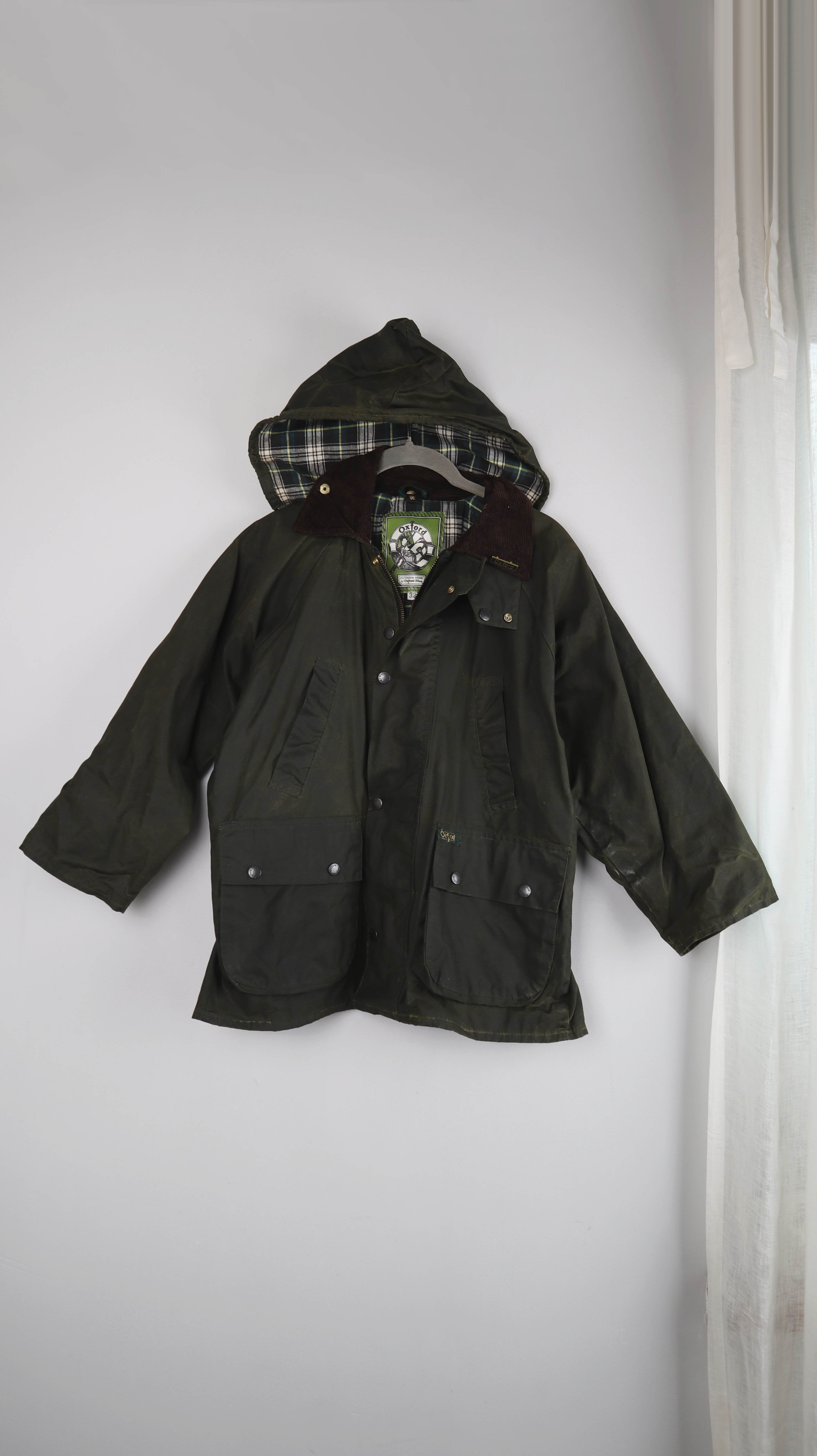 Oxford Kinderjacke Wachsjacke grün 32 Dunkelgrün Wax Jacket