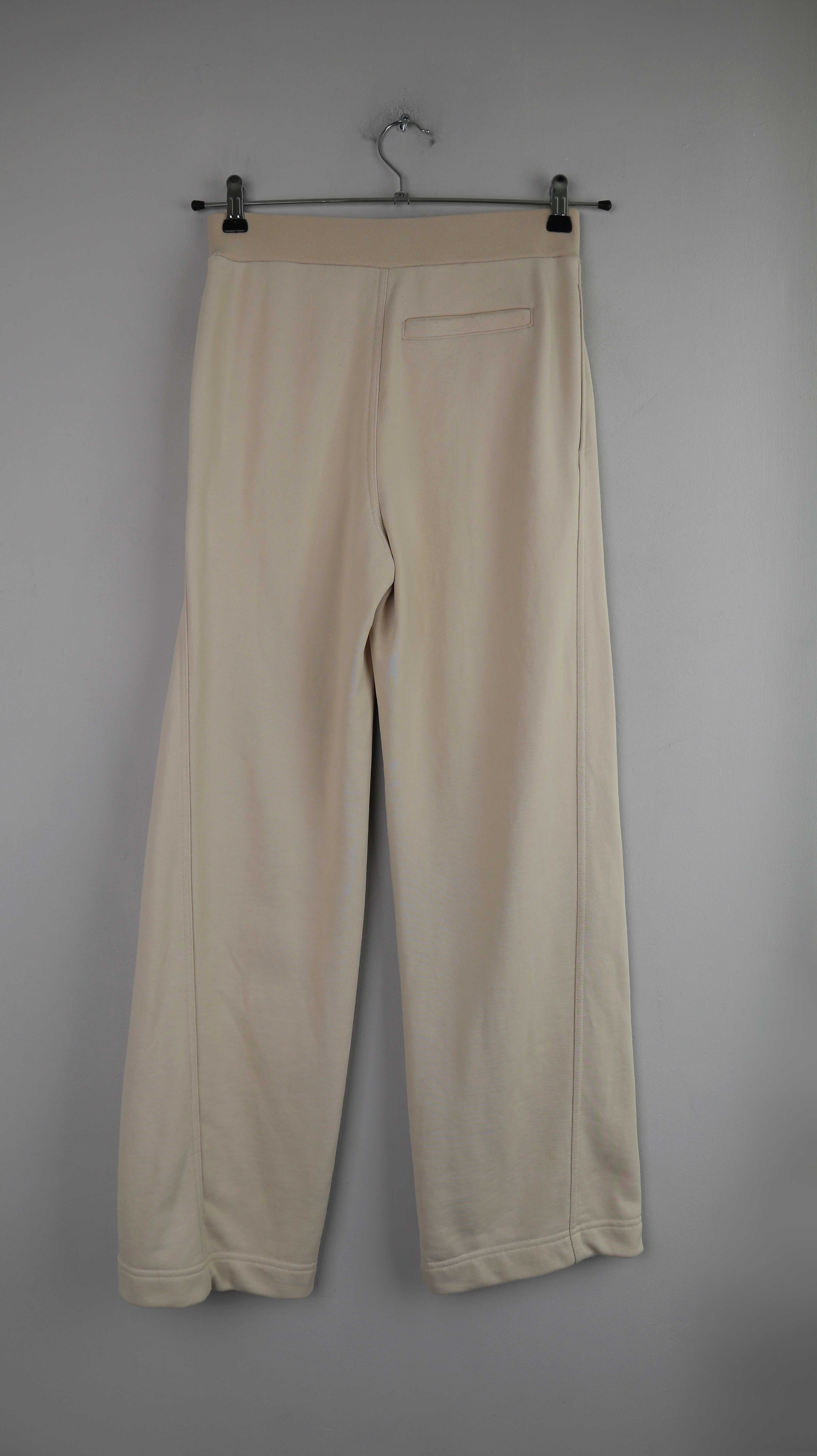 Stoffhose Beige 38 M flared Jogger Jogginghose Creme Nude