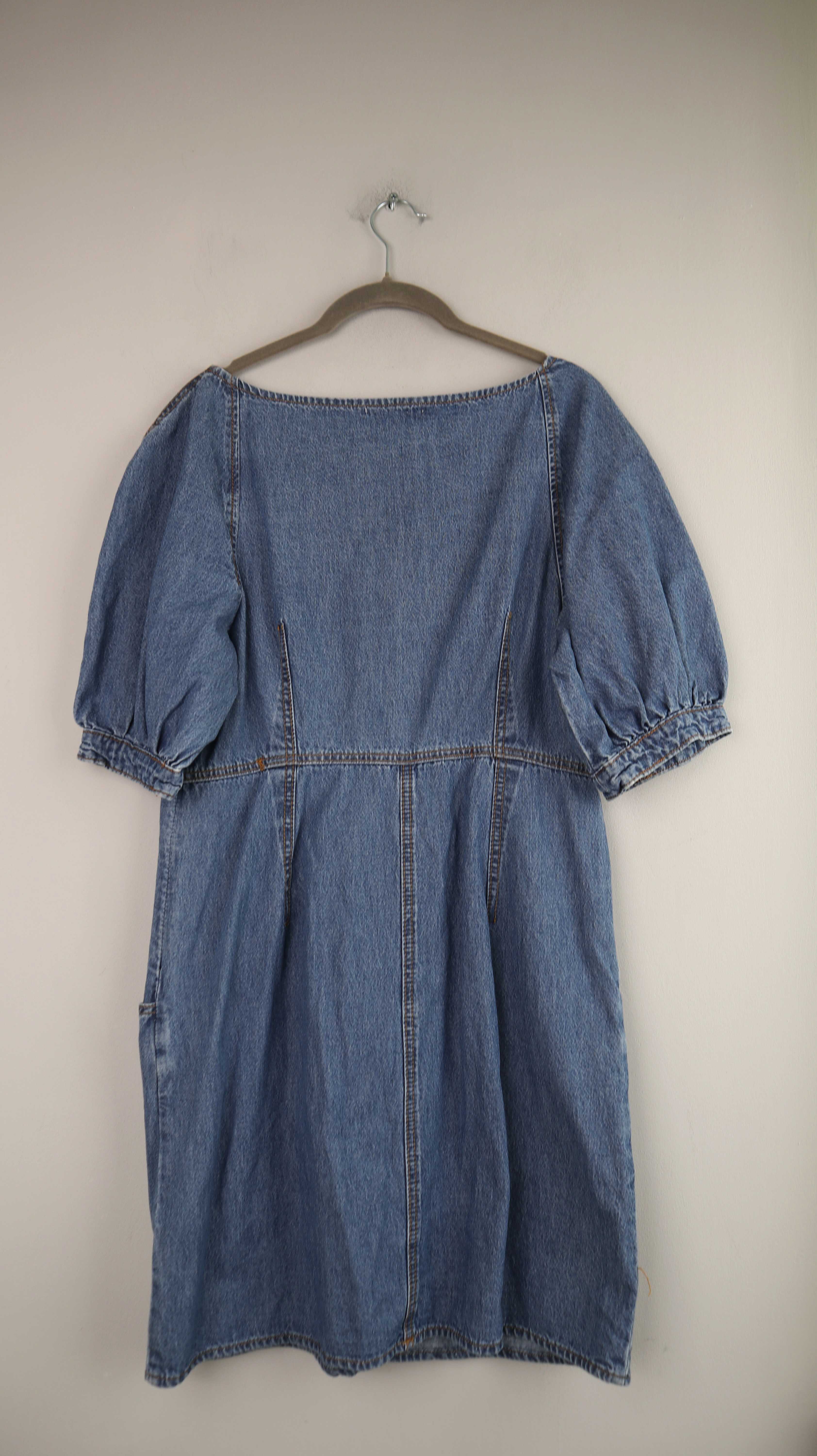 Edited Kleid Jeans Dednim 40 L blau Midi Midikleid Jeanskleid