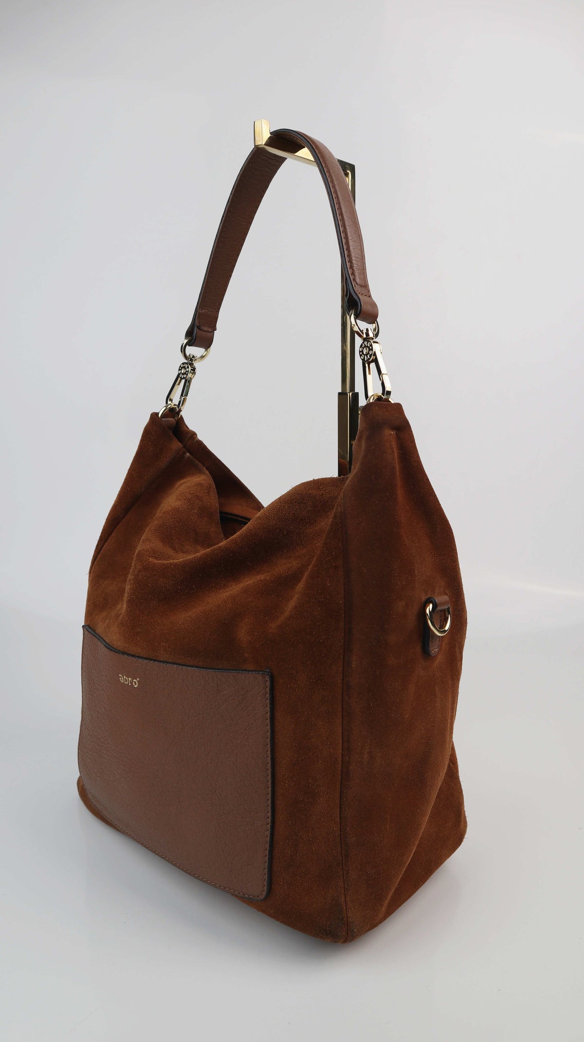 Abro Tasche Ledertasche Wildledertasche braun Schultertasche Suede Cosmo