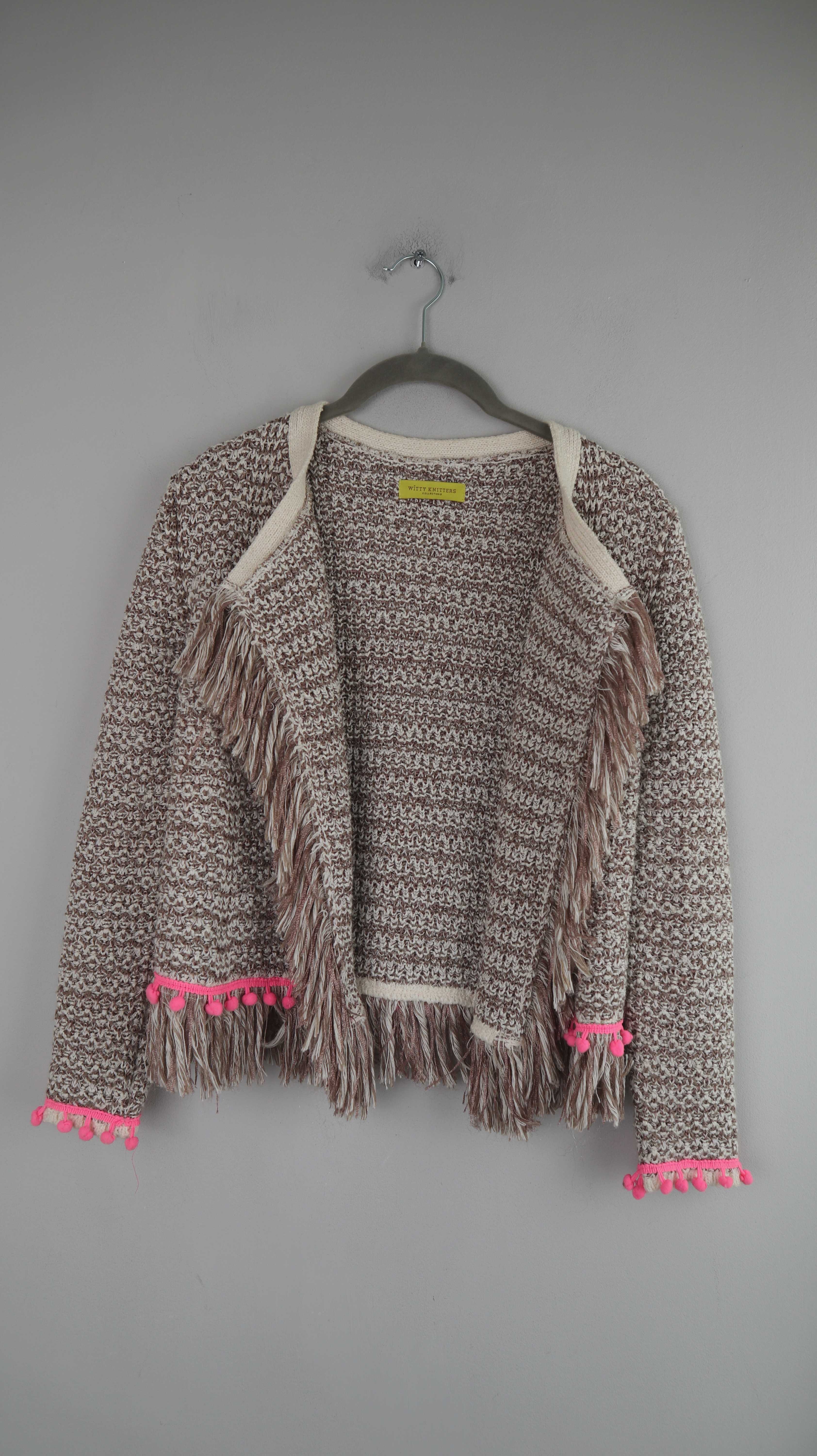 Witty Knitters Strickjacke braun beige XS 34 Cardigan