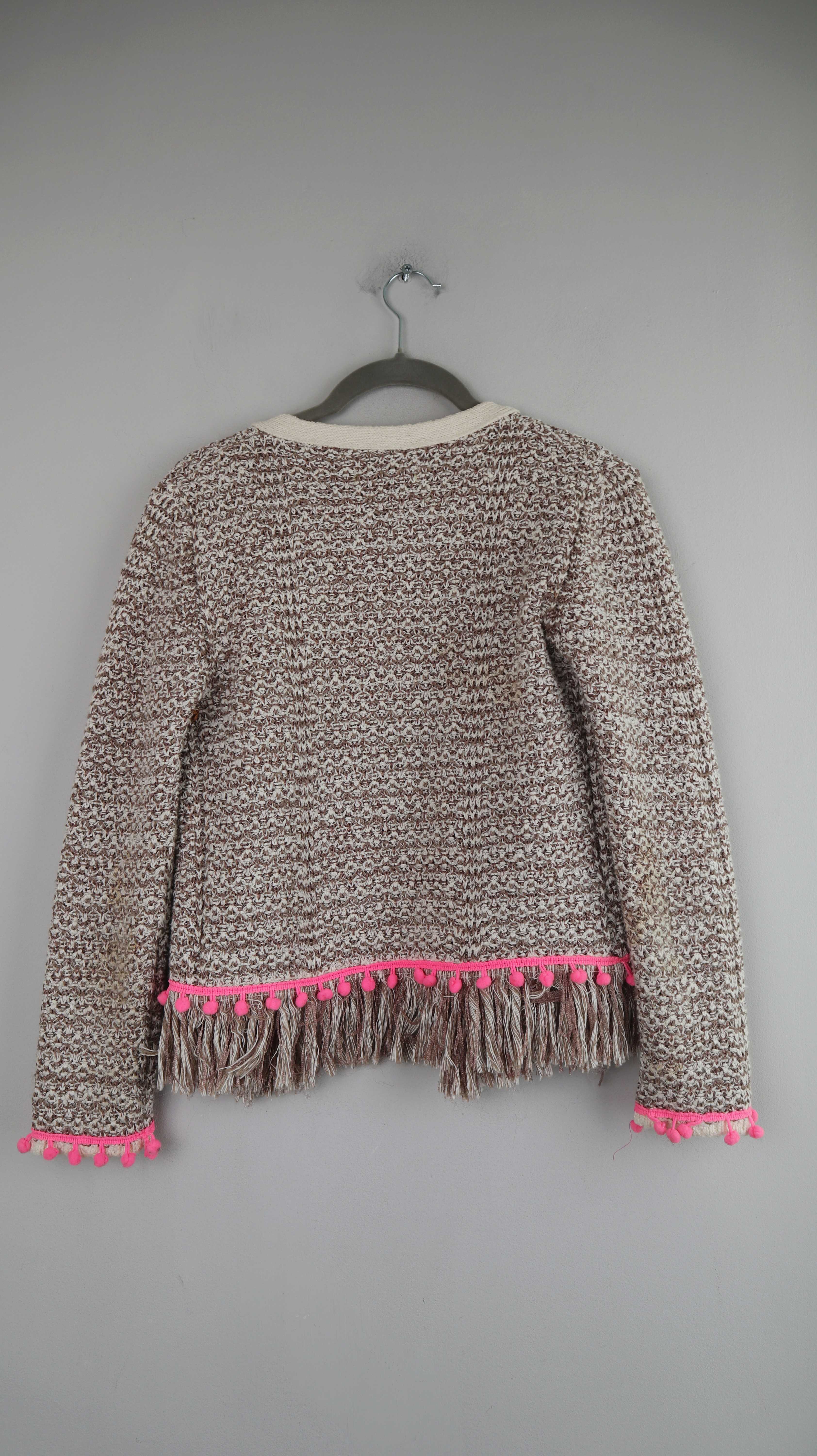 Witty Knitters Strickjacke braun beige XS 34 Cardigan