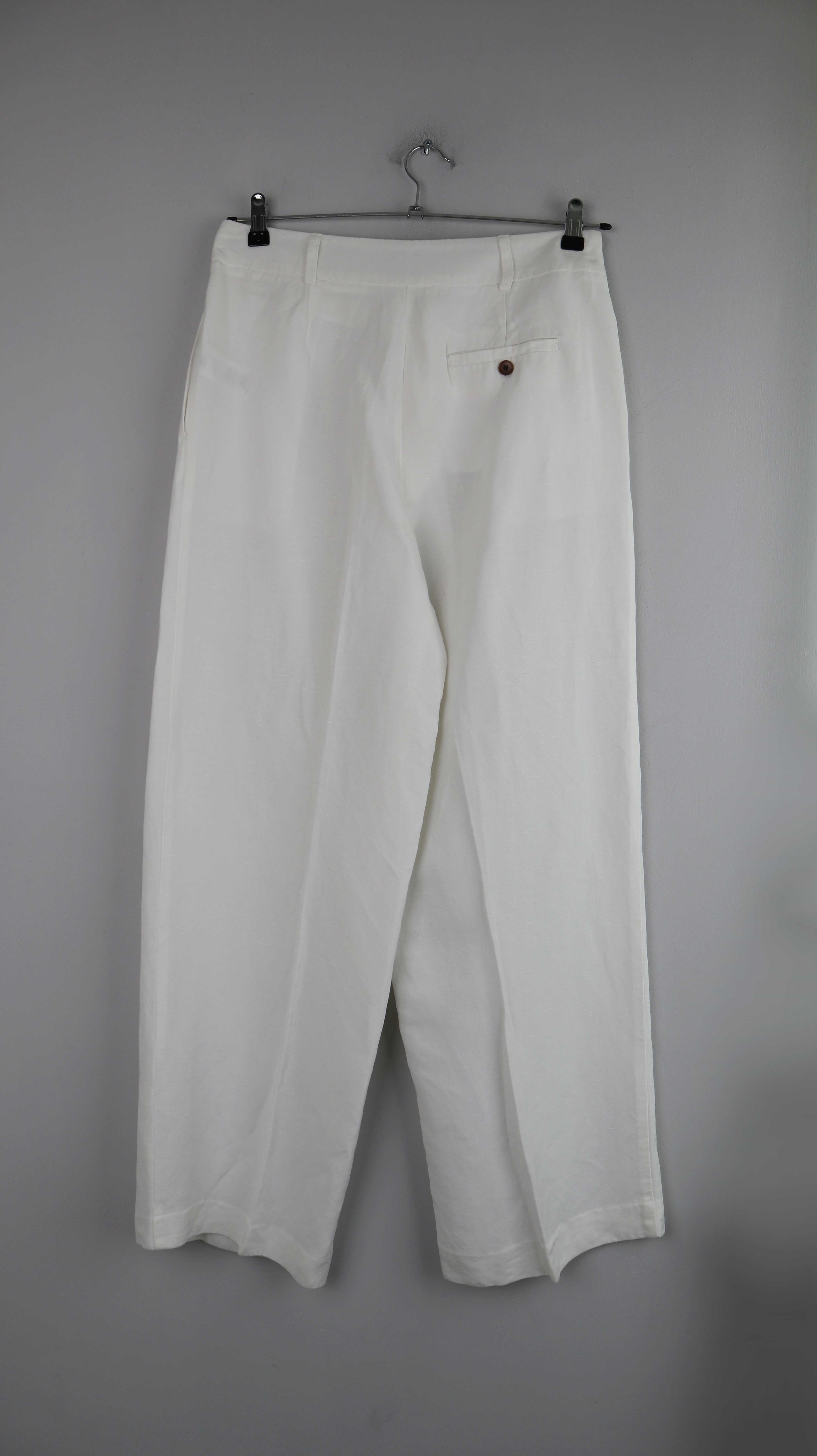 Farhi Hose weiß Leinenhose Leinen straight leg 38 M Sommerhose