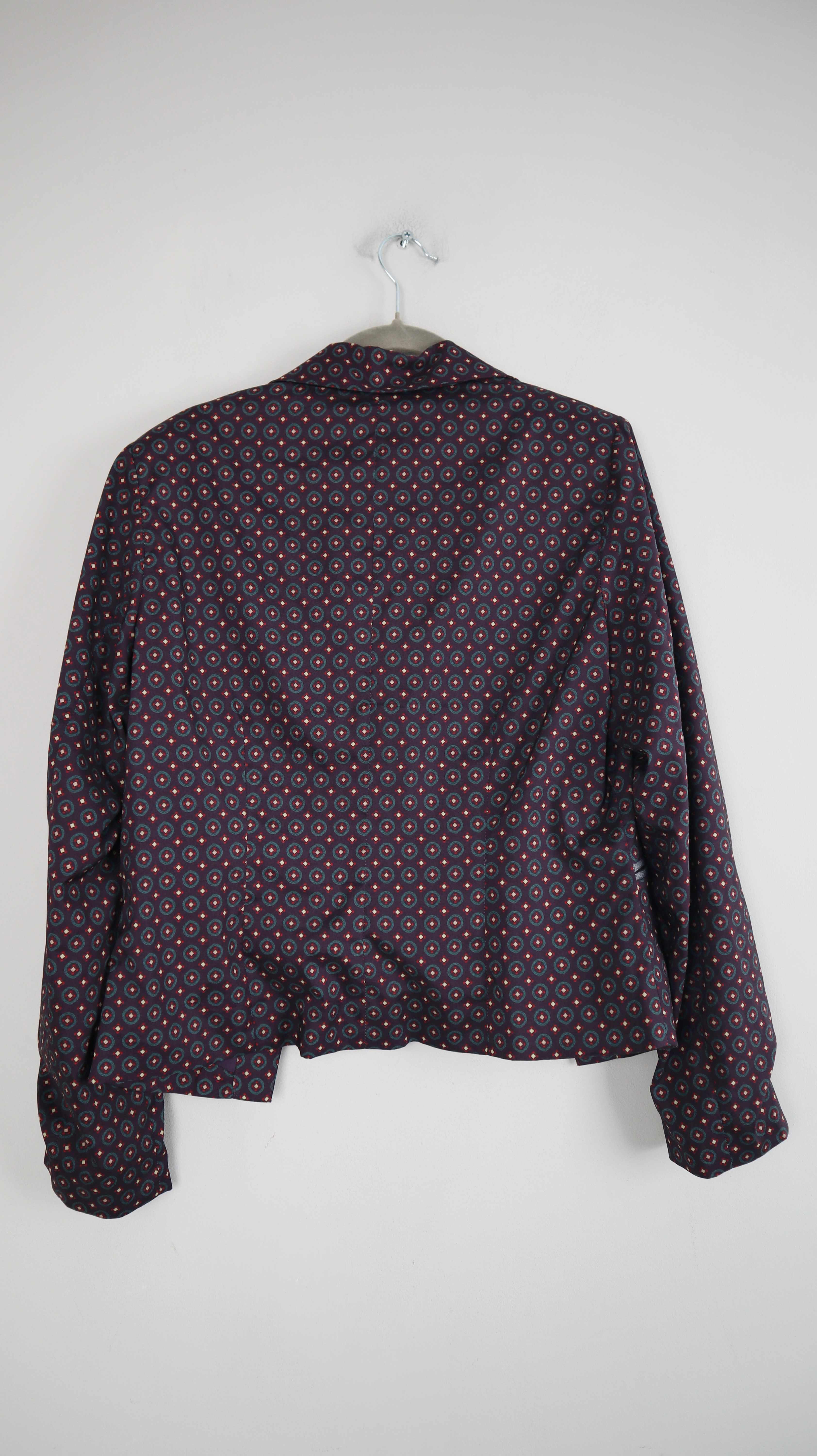 Brigitte von Boch Blazer Jacke Blau Rot 38 M Stoffjacke