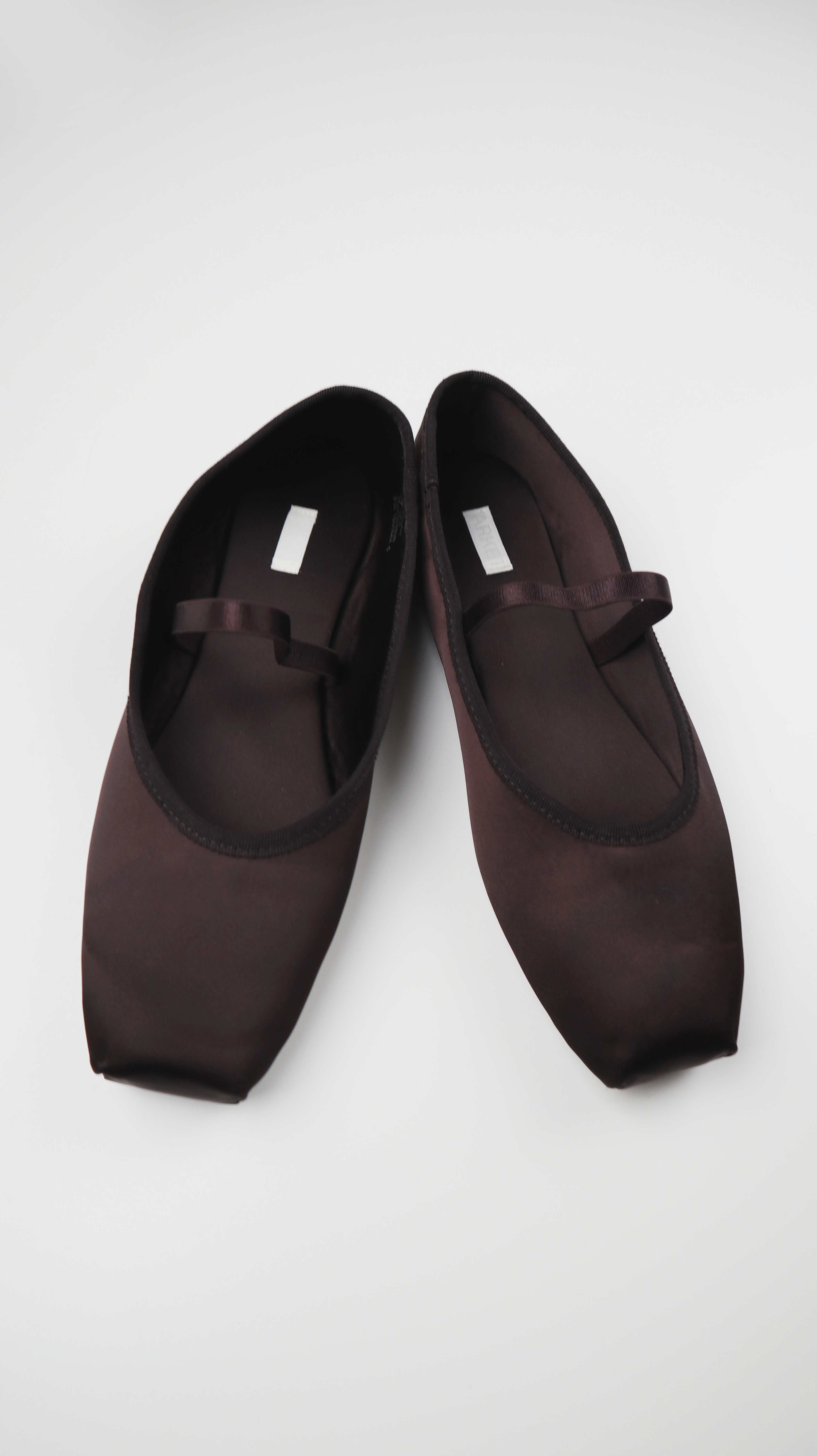 Arket Ballerinas 39 Braun Slipper Loafer Bordeaux Ballettschuhe