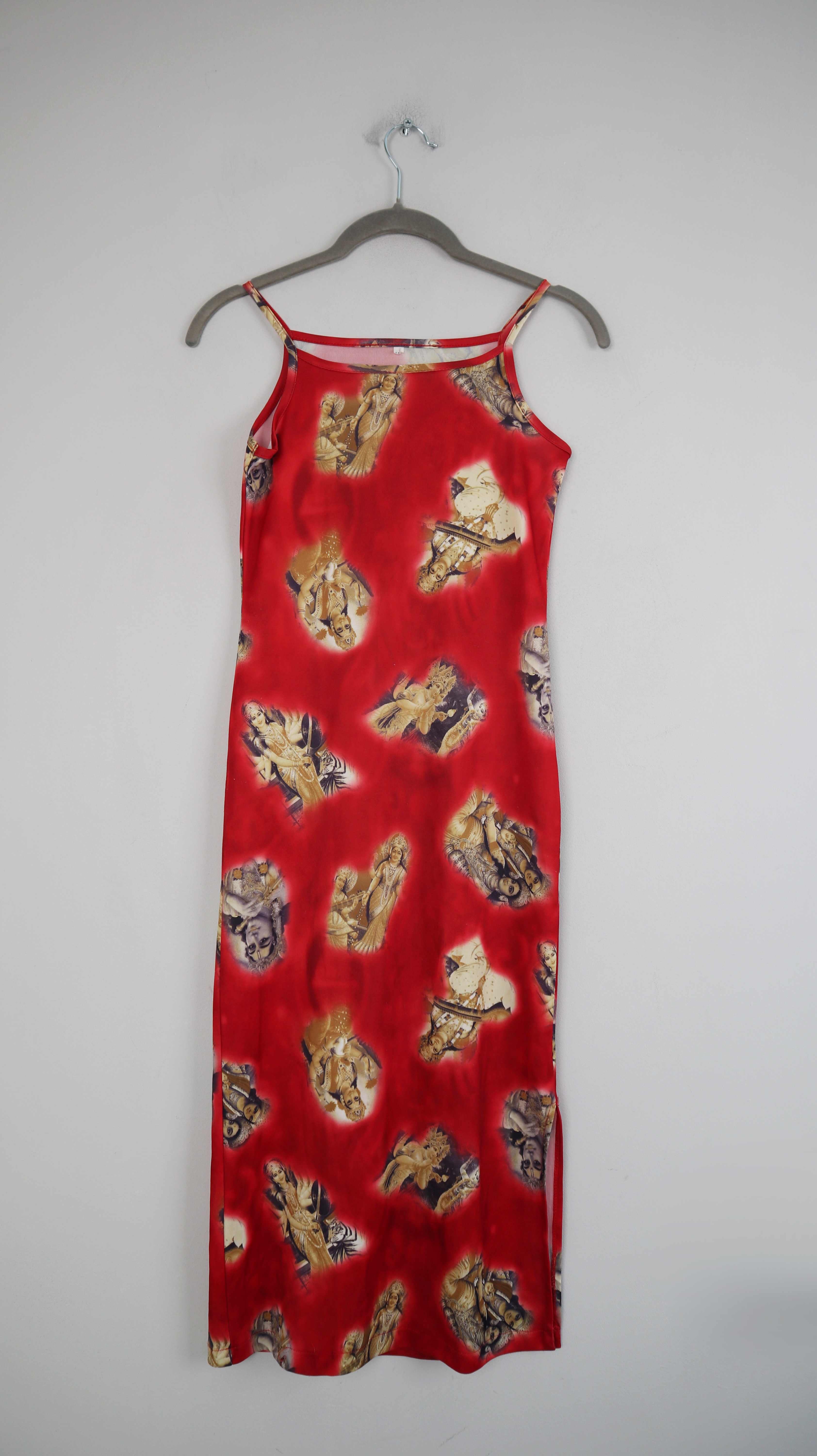 True Vintage Kleid Maxikleid 34 XS indisch Print 90s Sommerkleid