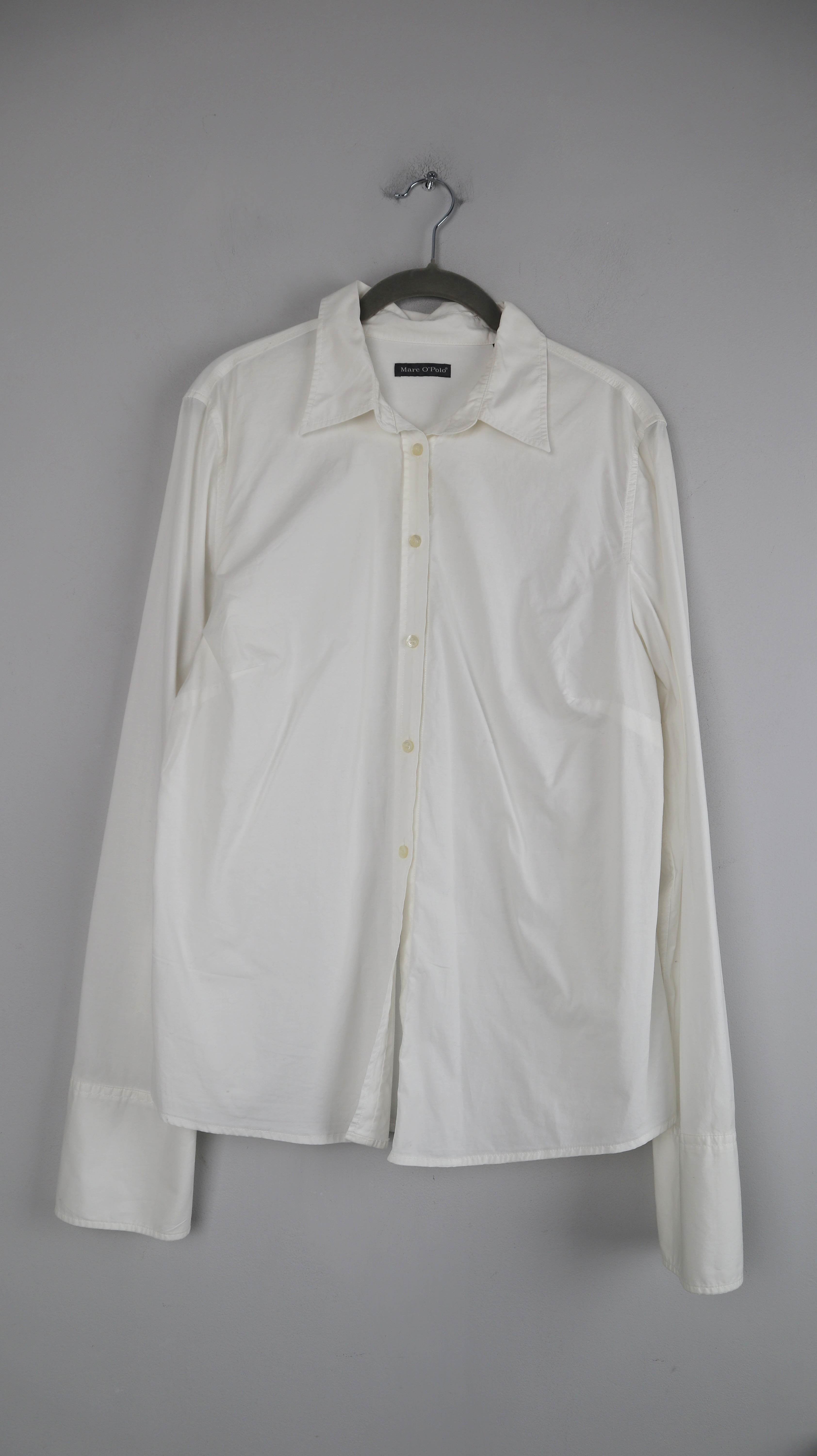 Marc O'Polo Bluse Hemd weiß 42 basic einfarbig langärmlig