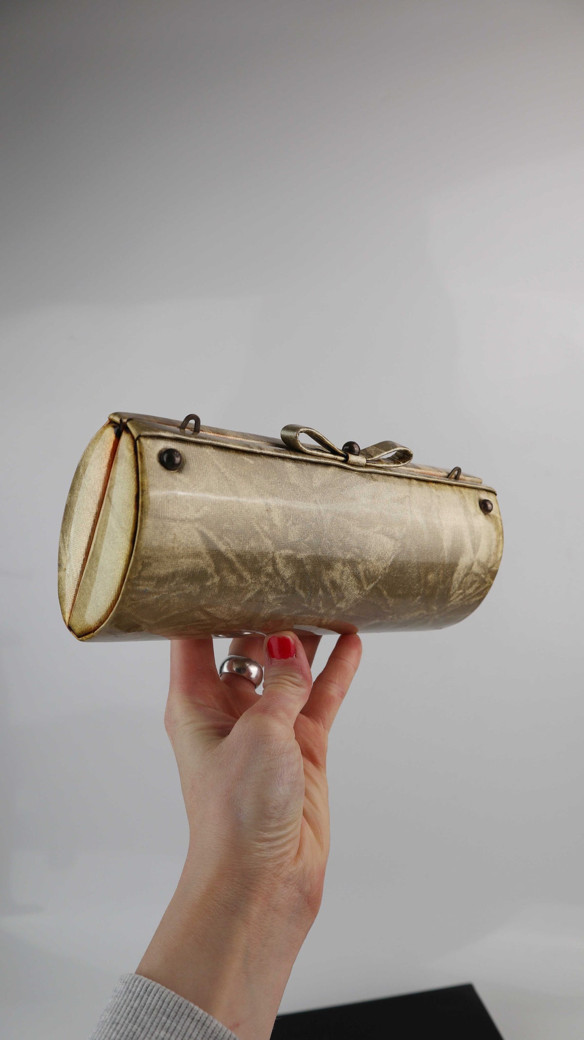 Emporio Armani Vintage Clutch Tasche Gold Handtasche Abendtasche Designtasche made in italy