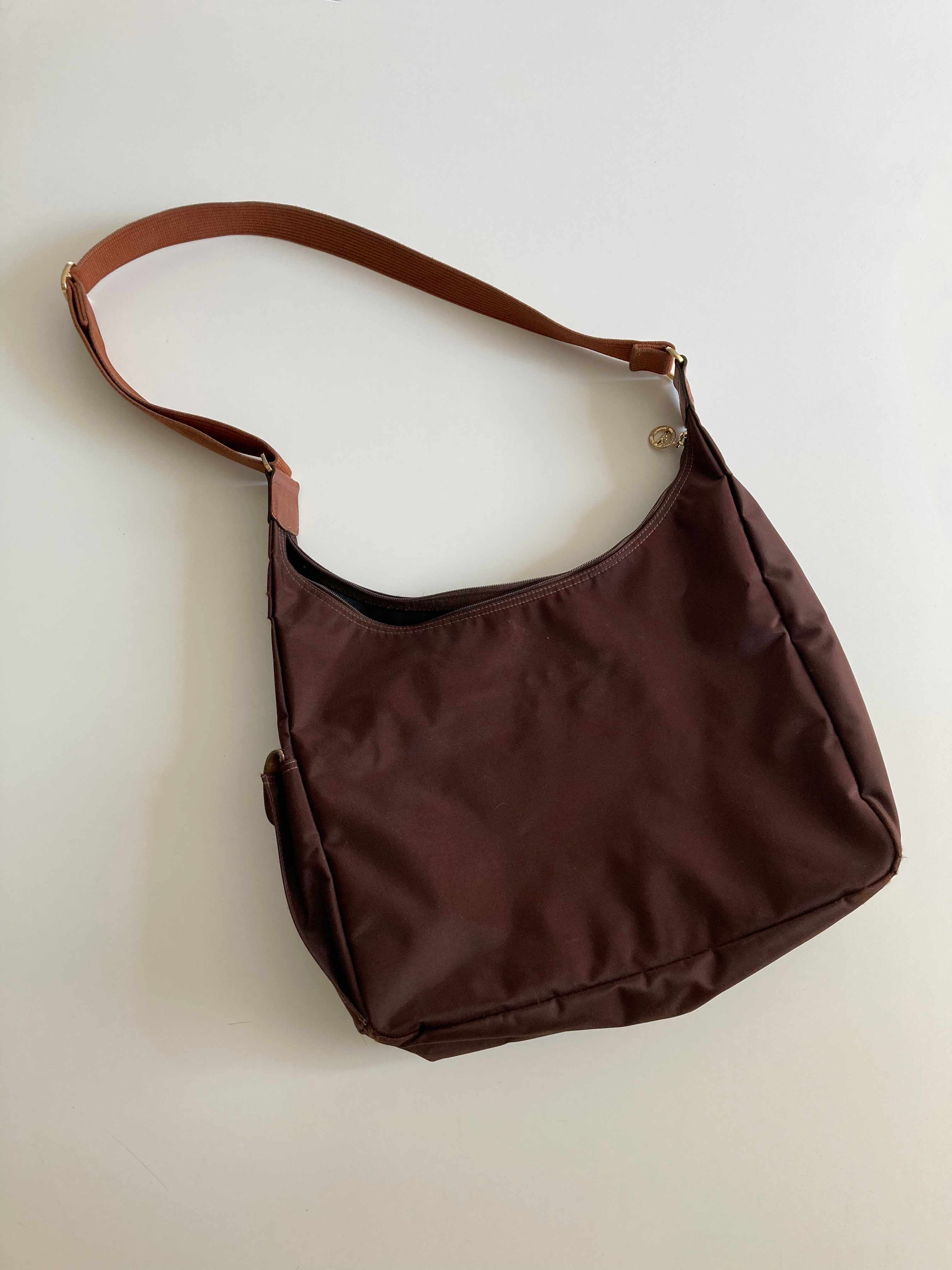 Longchamp große braune Umhängetasche Tragetasche basic